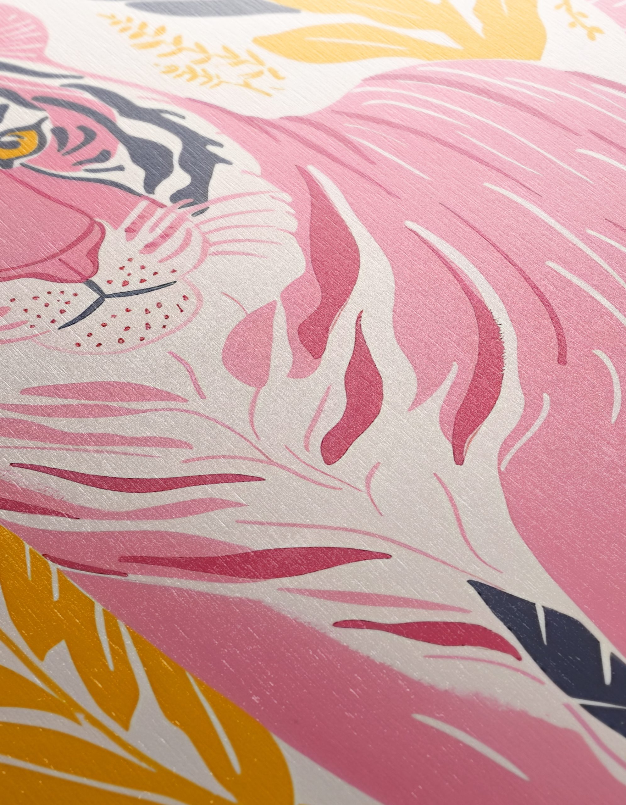 Charming Pink Tiger Among Floral Elements - Image 12