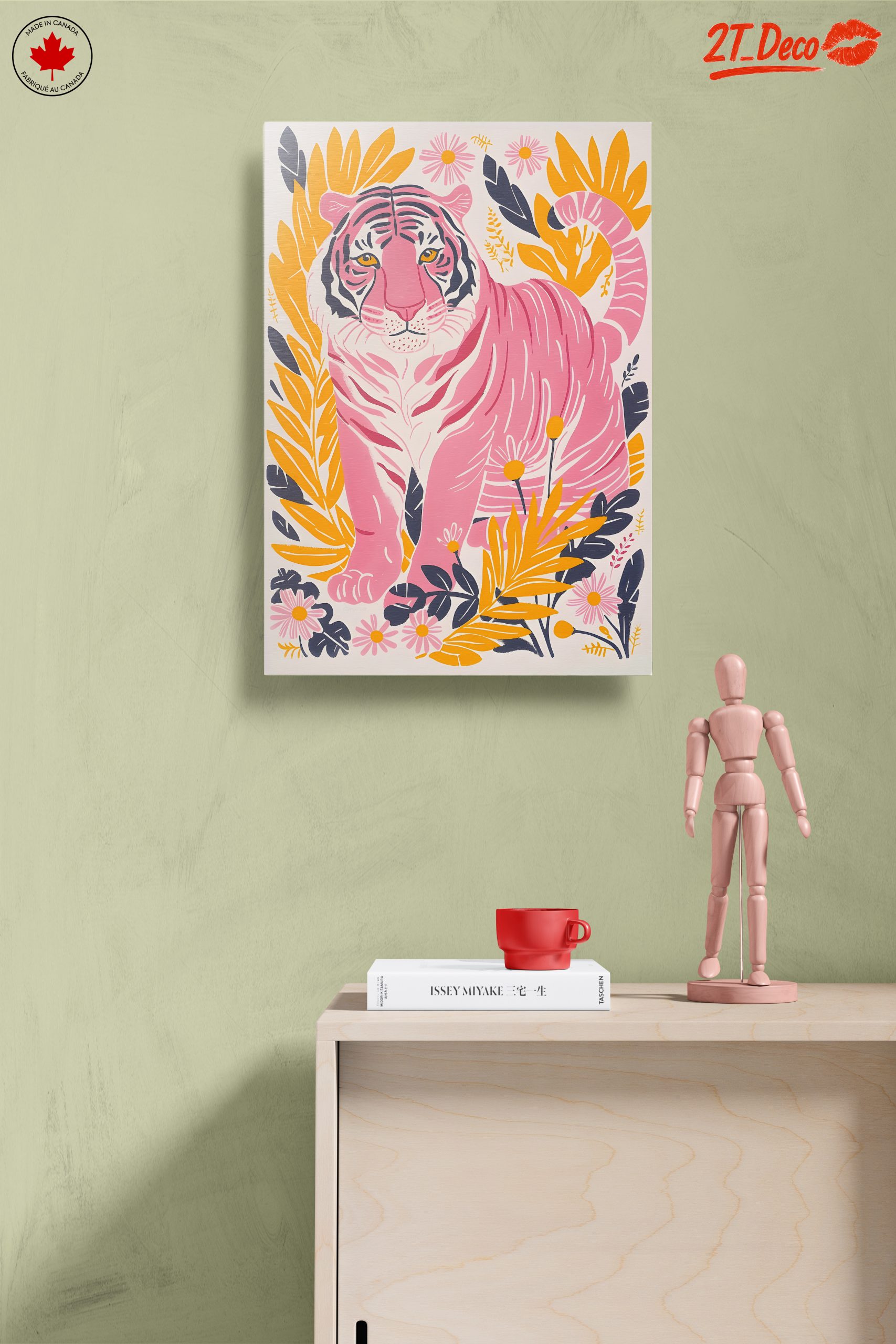 Charming Pink Tiger Among Floral Elements - Image 14