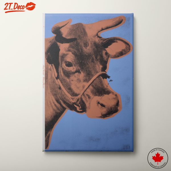 Bold Cow Artwork on Bright Blue