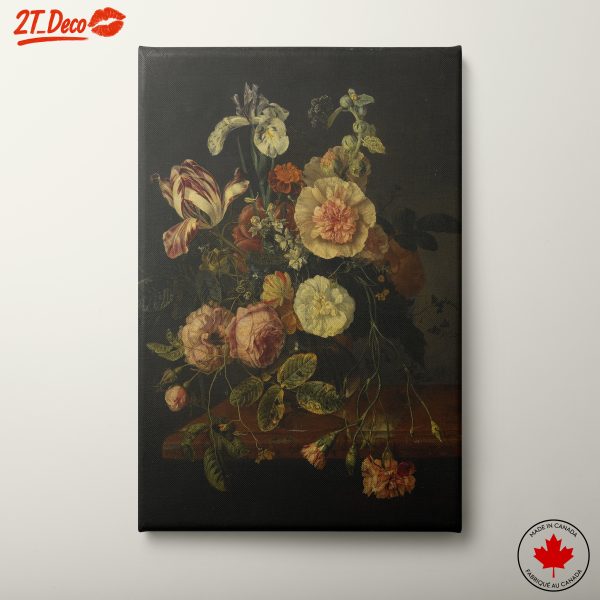 Vibrant Floral Arrangement in Dark Background