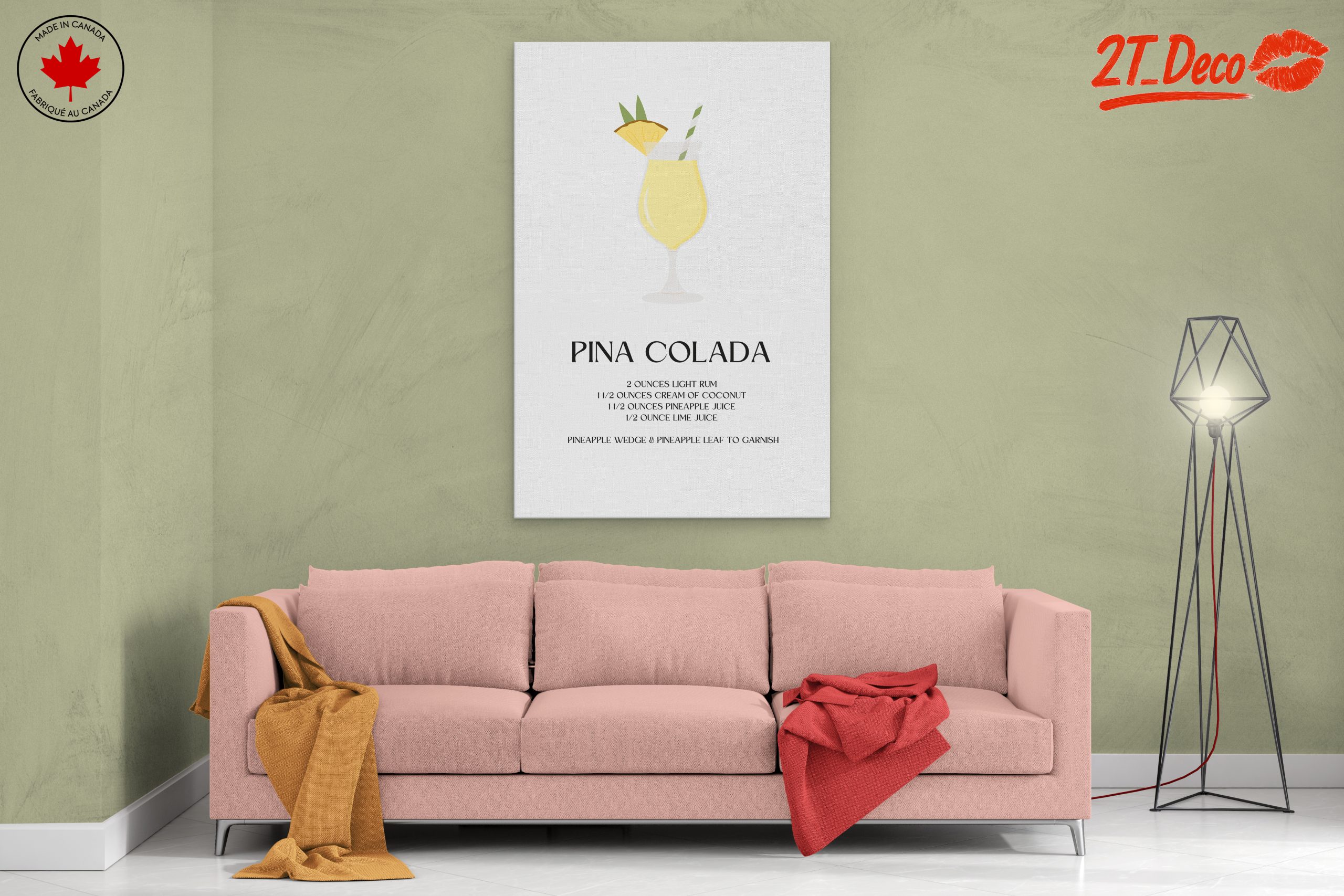 Pina Colada Cocktail Art for Refreshing Decor - Image 2