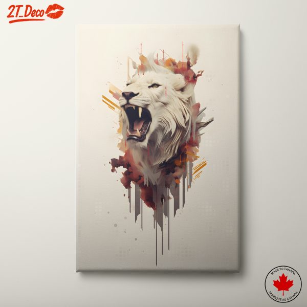 Stylized Lion Art with Bold Colors