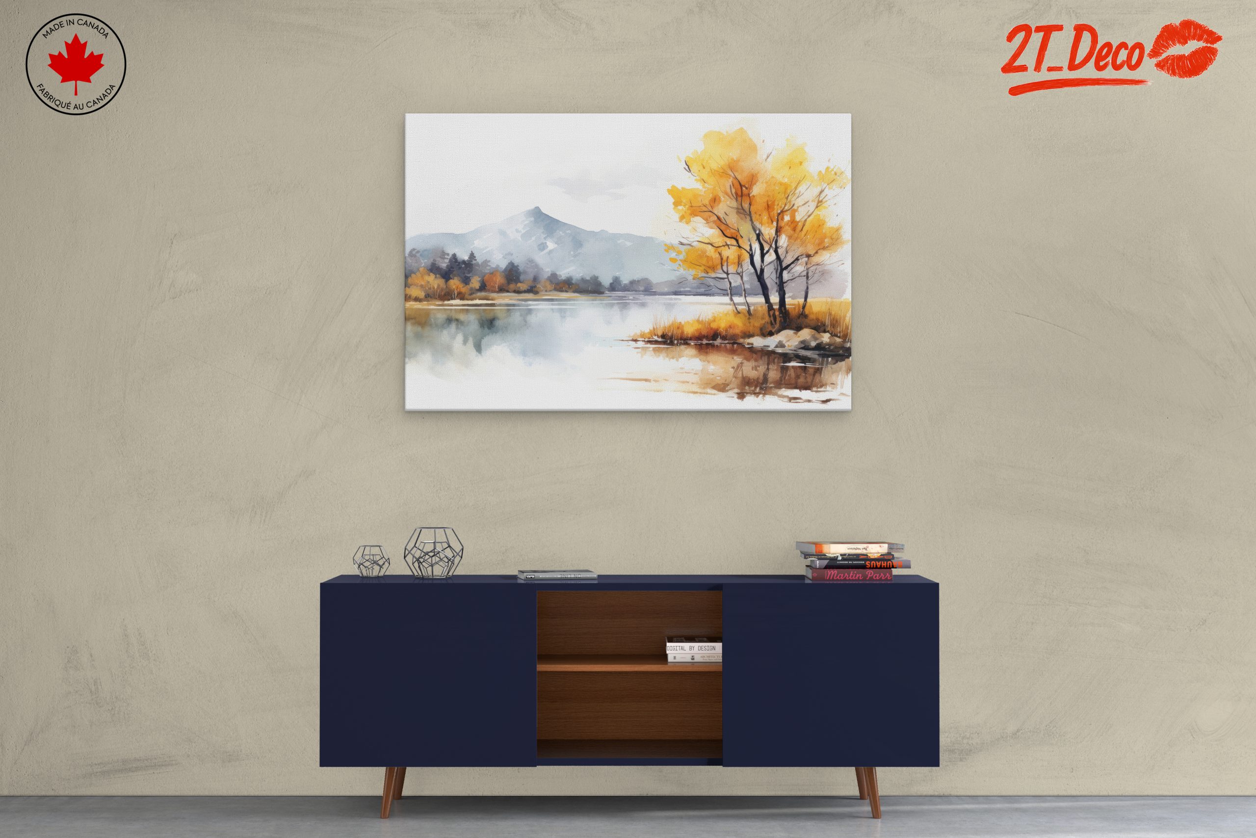 Serene Autumn Landscape with Reflections - Image 3
