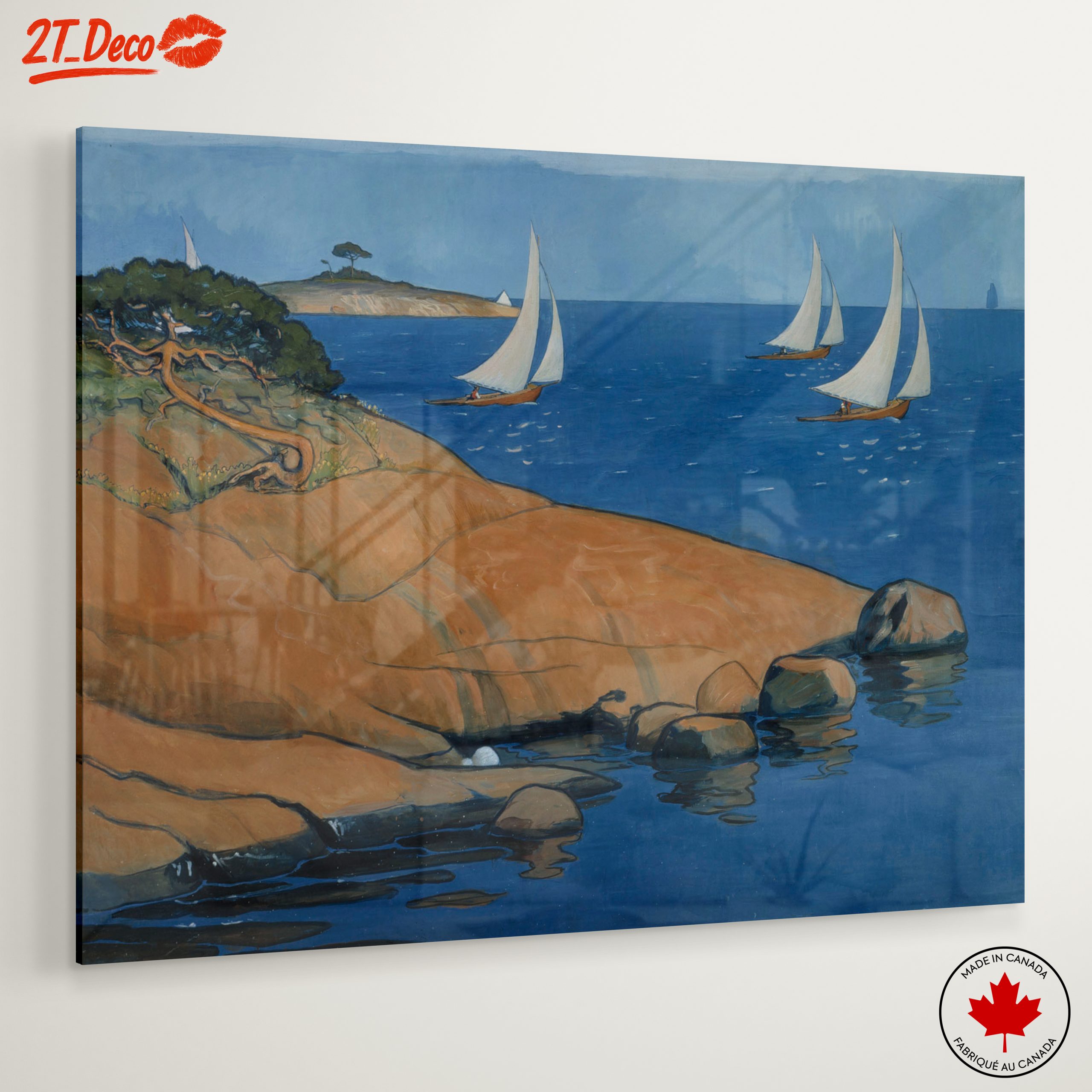 Stylized Sailboats on Ocean Waves - Image 6