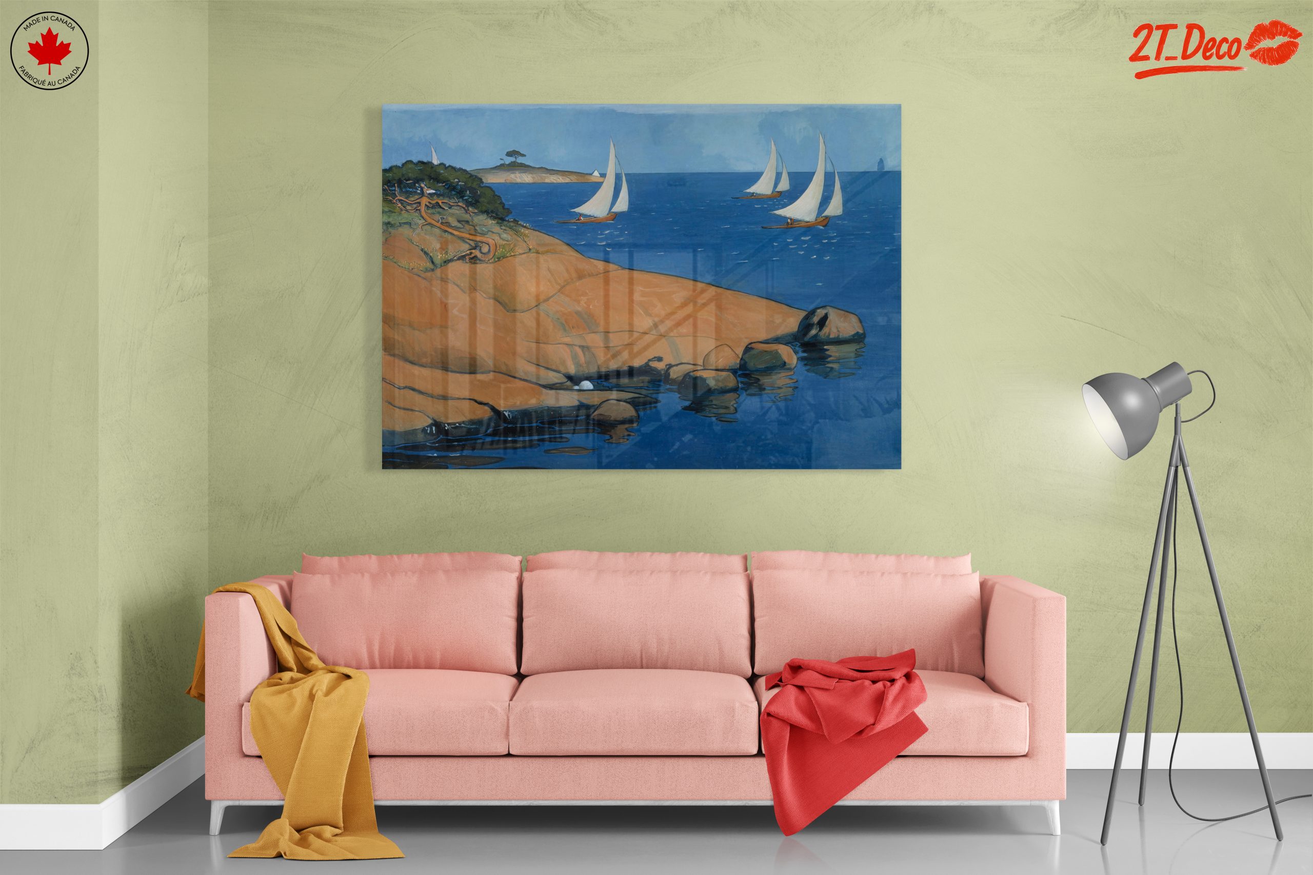 Stylized Sailboats on Ocean Waves - Image 7