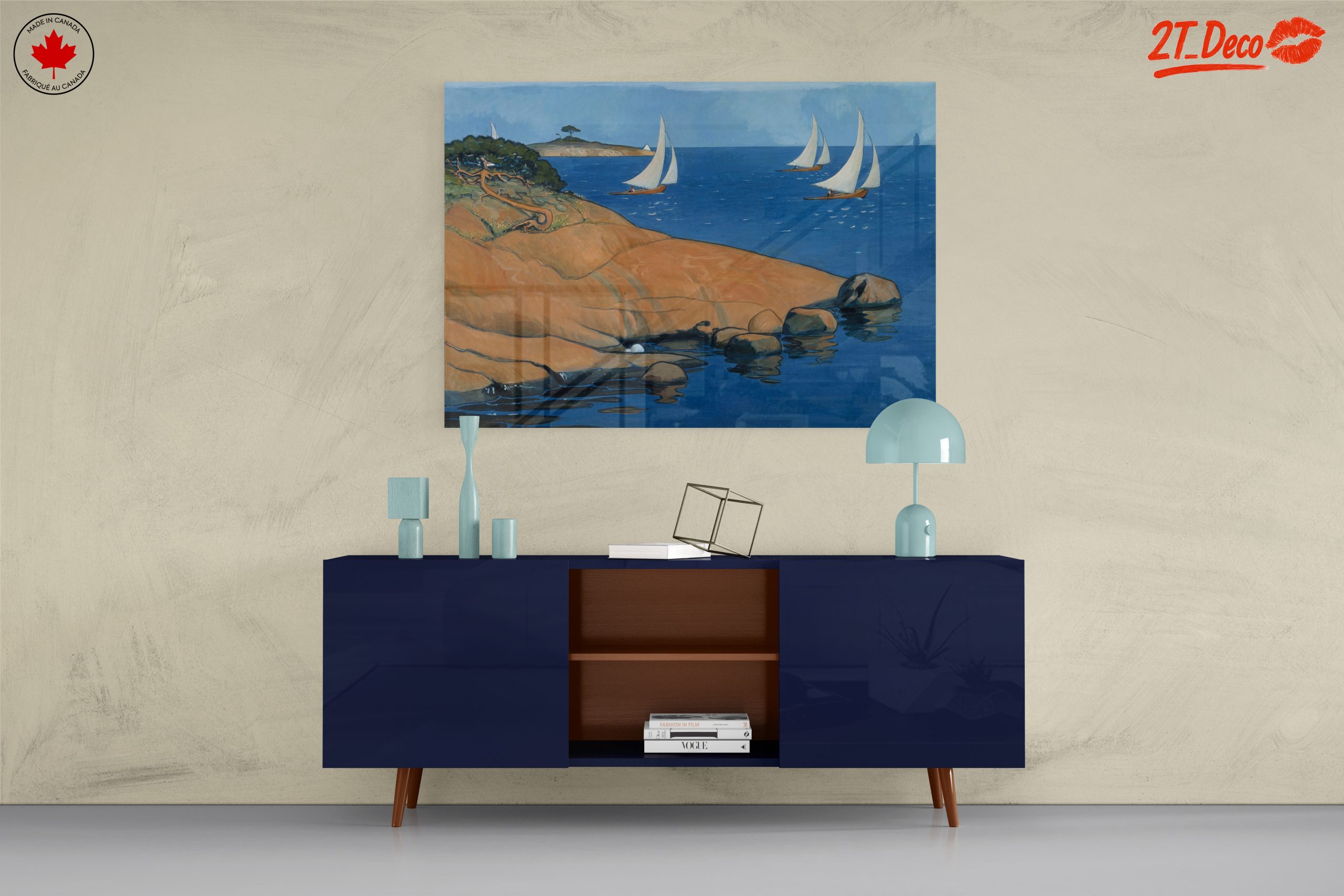 Stylized Sailboats on Ocean Waves - Image 8