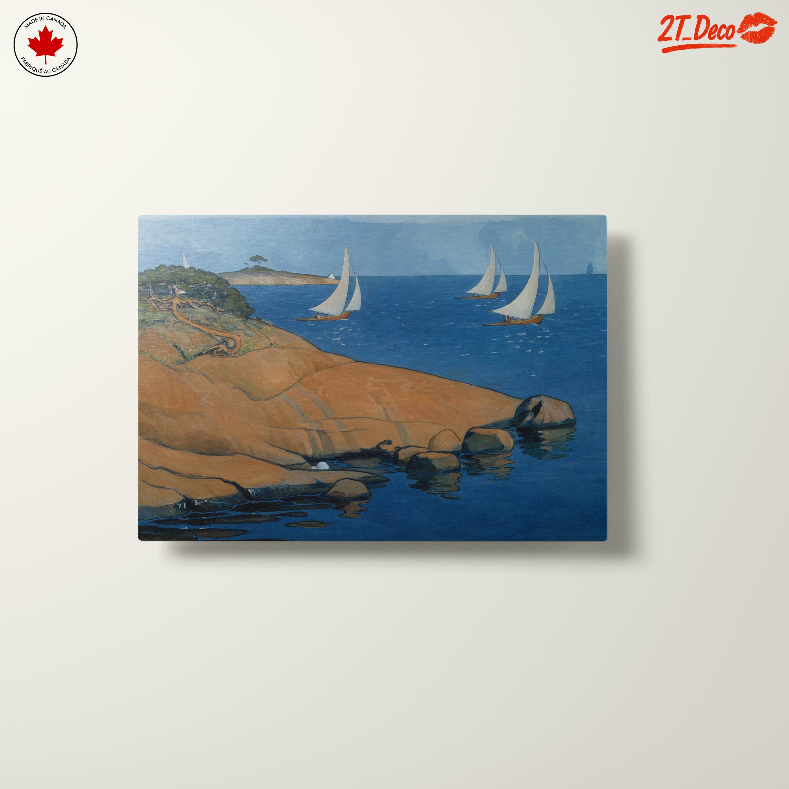 Stylized Sailboats on Ocean Waves - Image 10