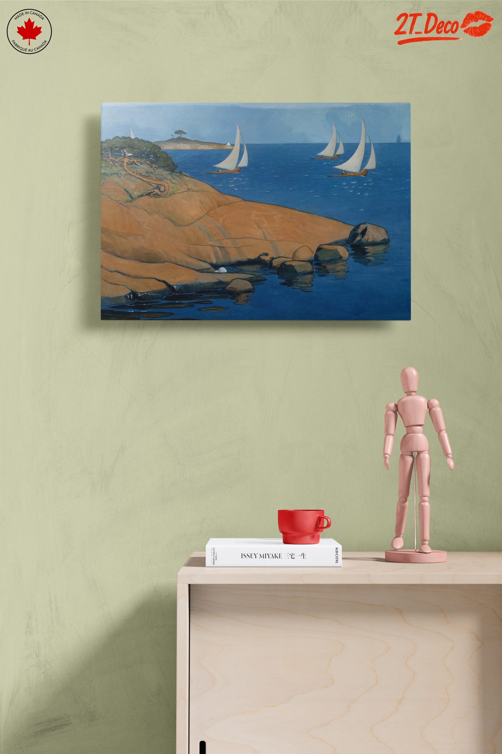 Stylized Sailboats on Ocean Waves - Image 14