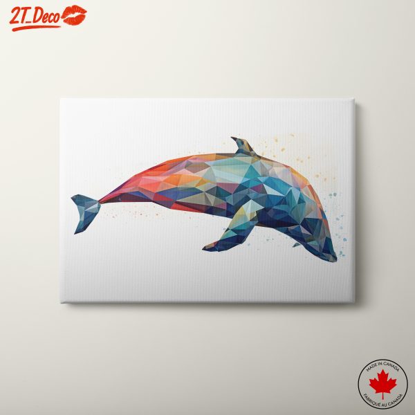Colorful Geometric Dolphin Artwork