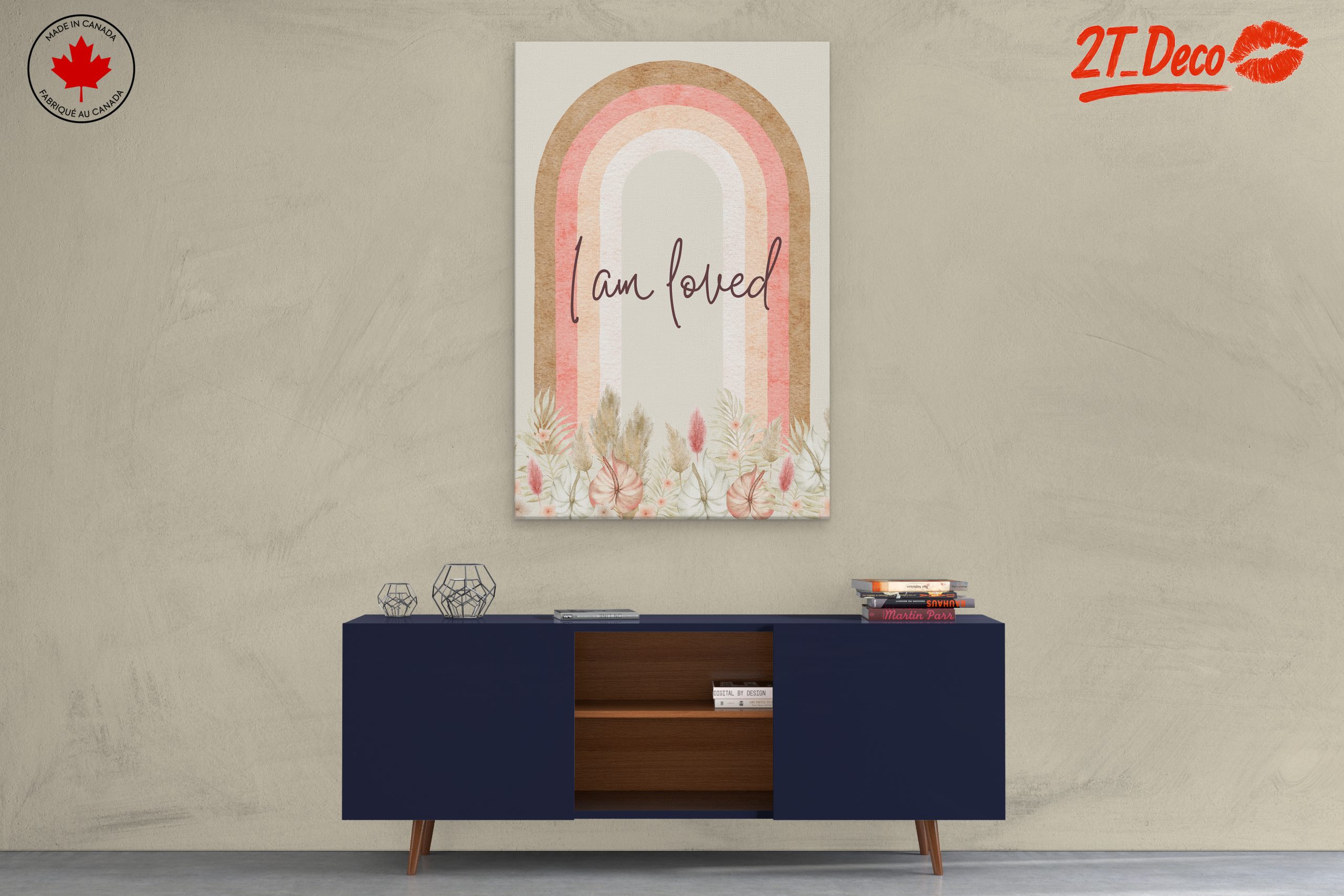 I Am Loved Floral Rainbow Art - Image 3