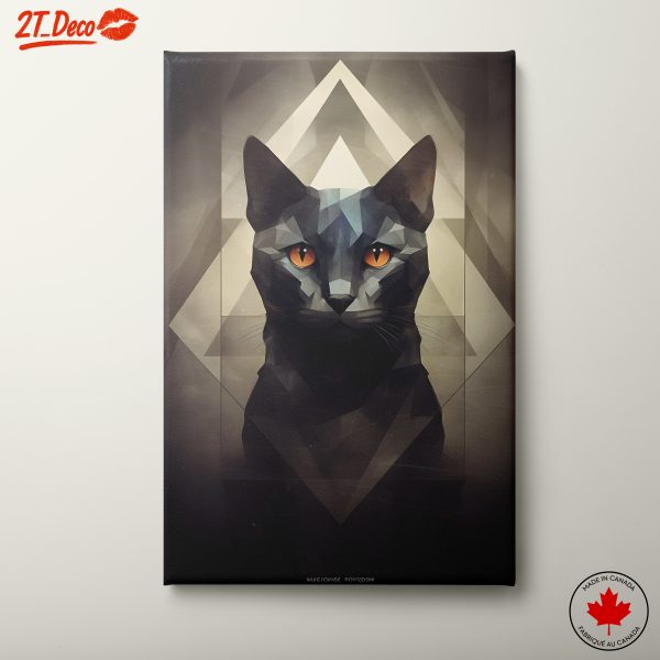 Stylized Geometric Cat Art Design