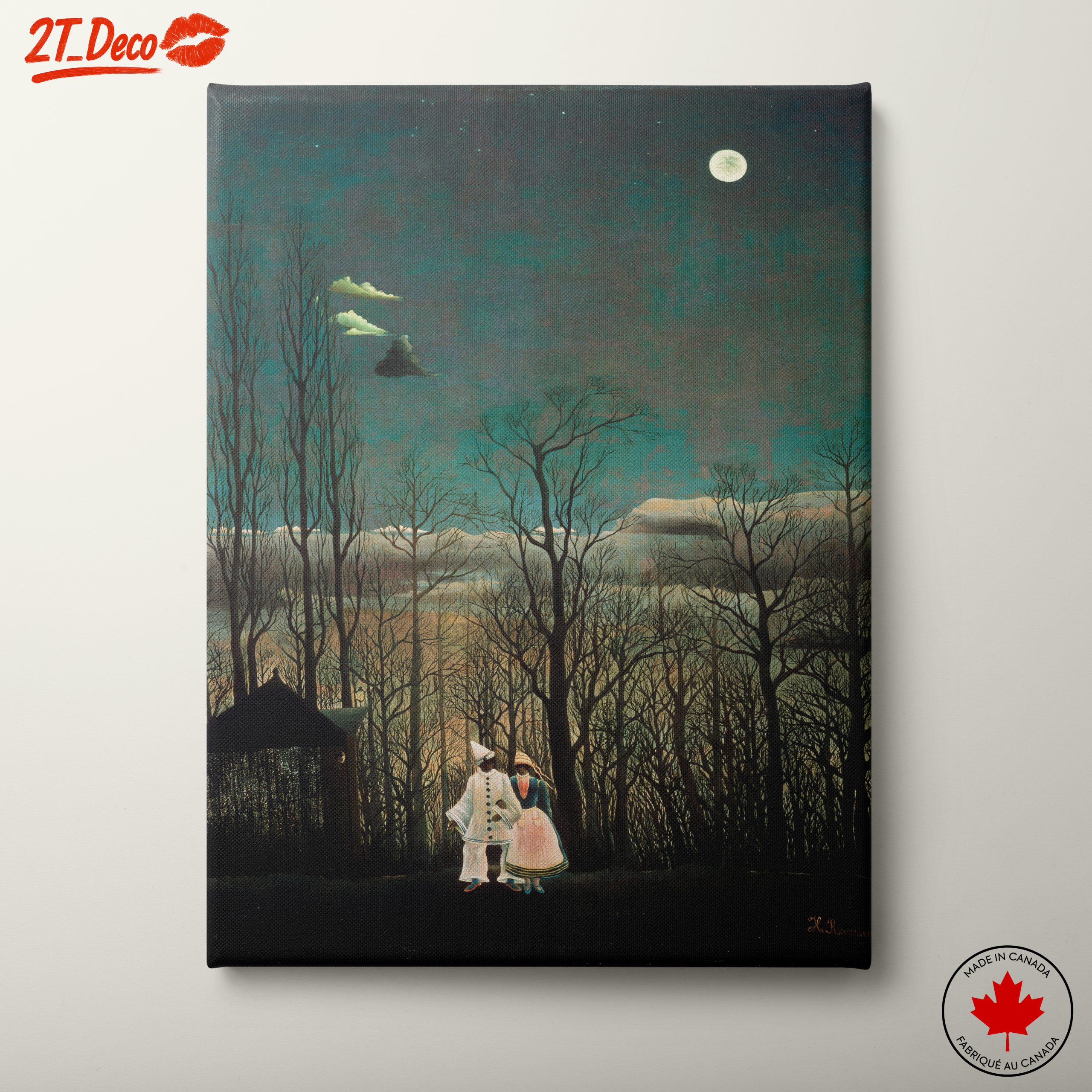 Figures in Nature Under a Moonlit Sky