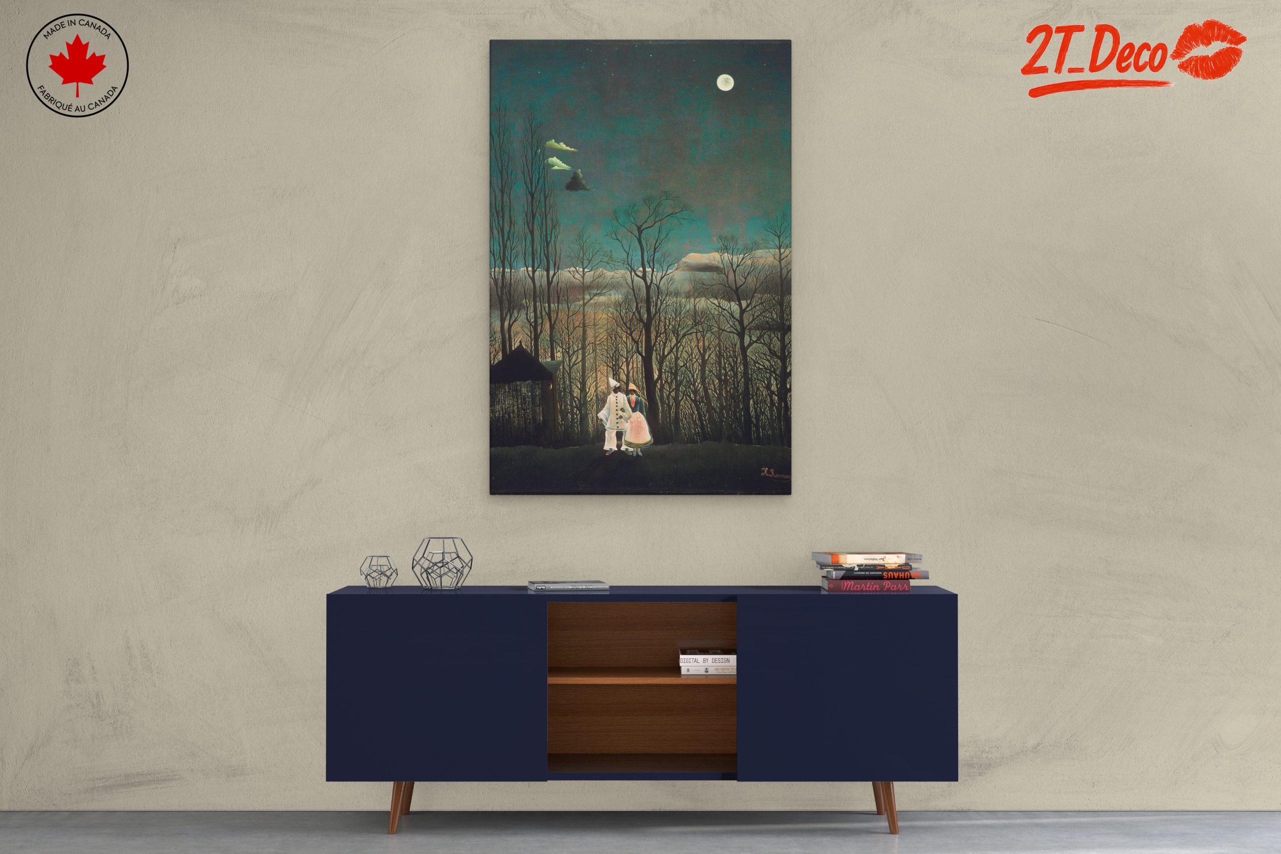 Figures in Nature Under a Moonlit Sky - Image 3
