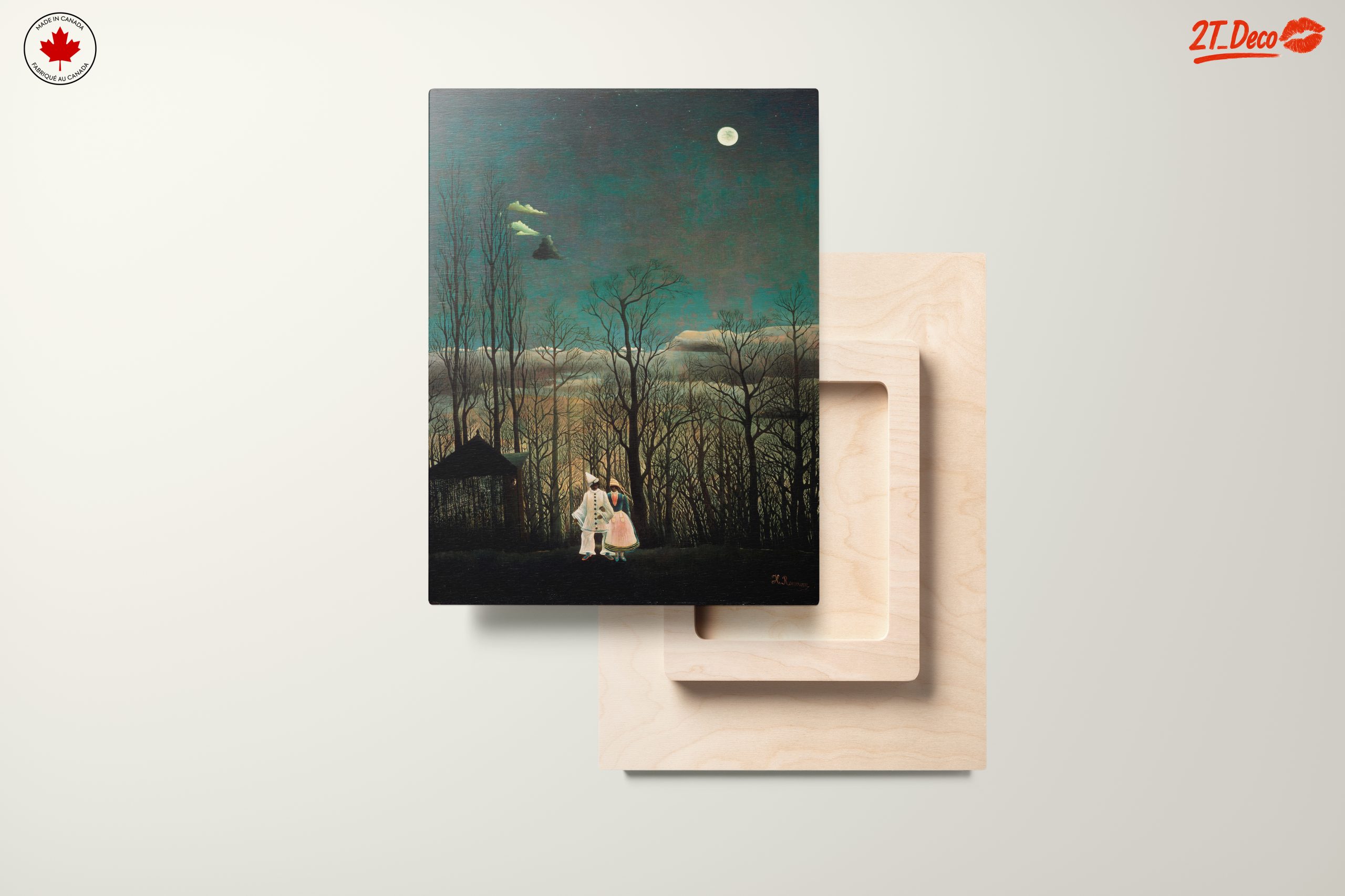 Figures in Nature Under a Moonlit Sky - Image 11
