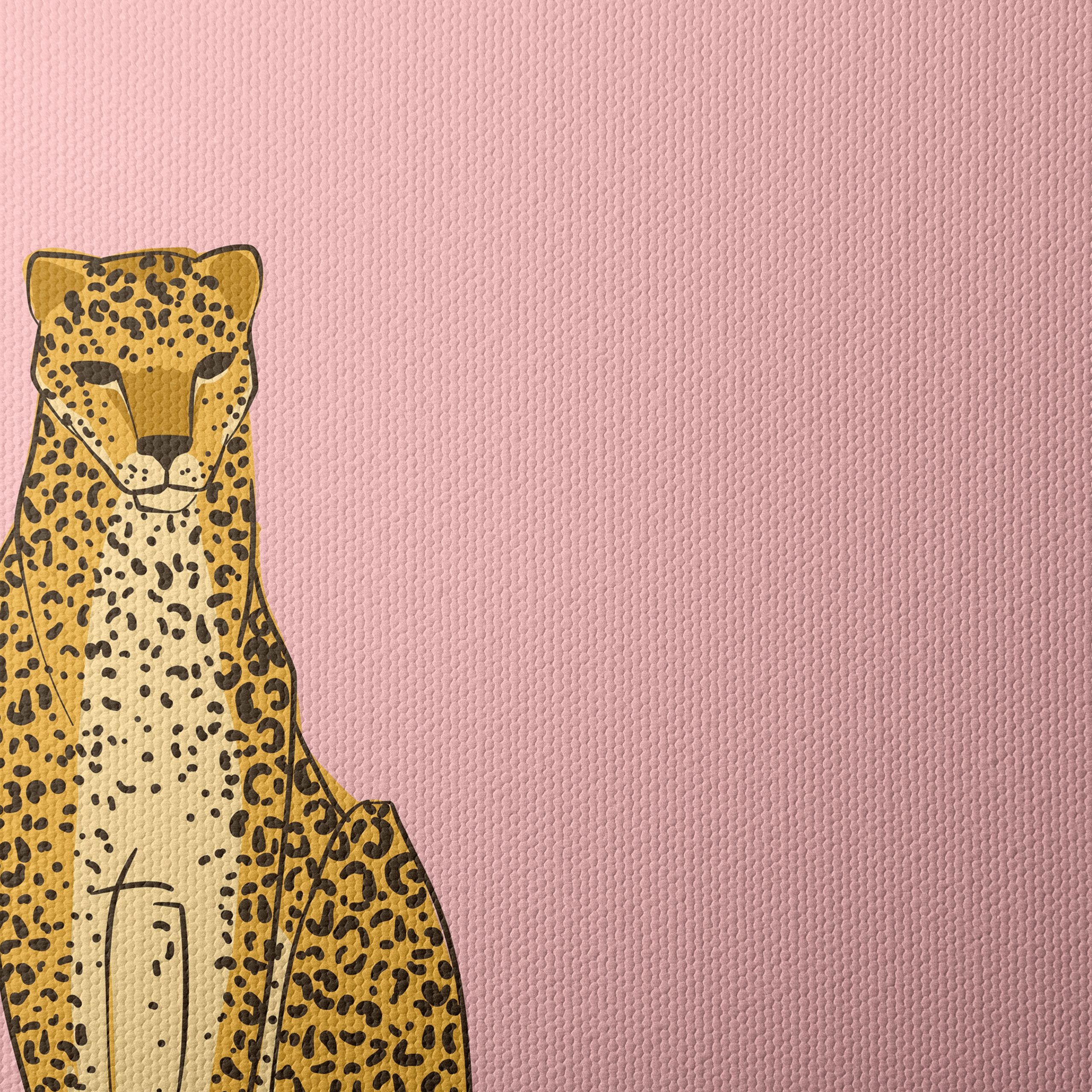 Stylized Leopard Illustration on Pink Background - Image 4