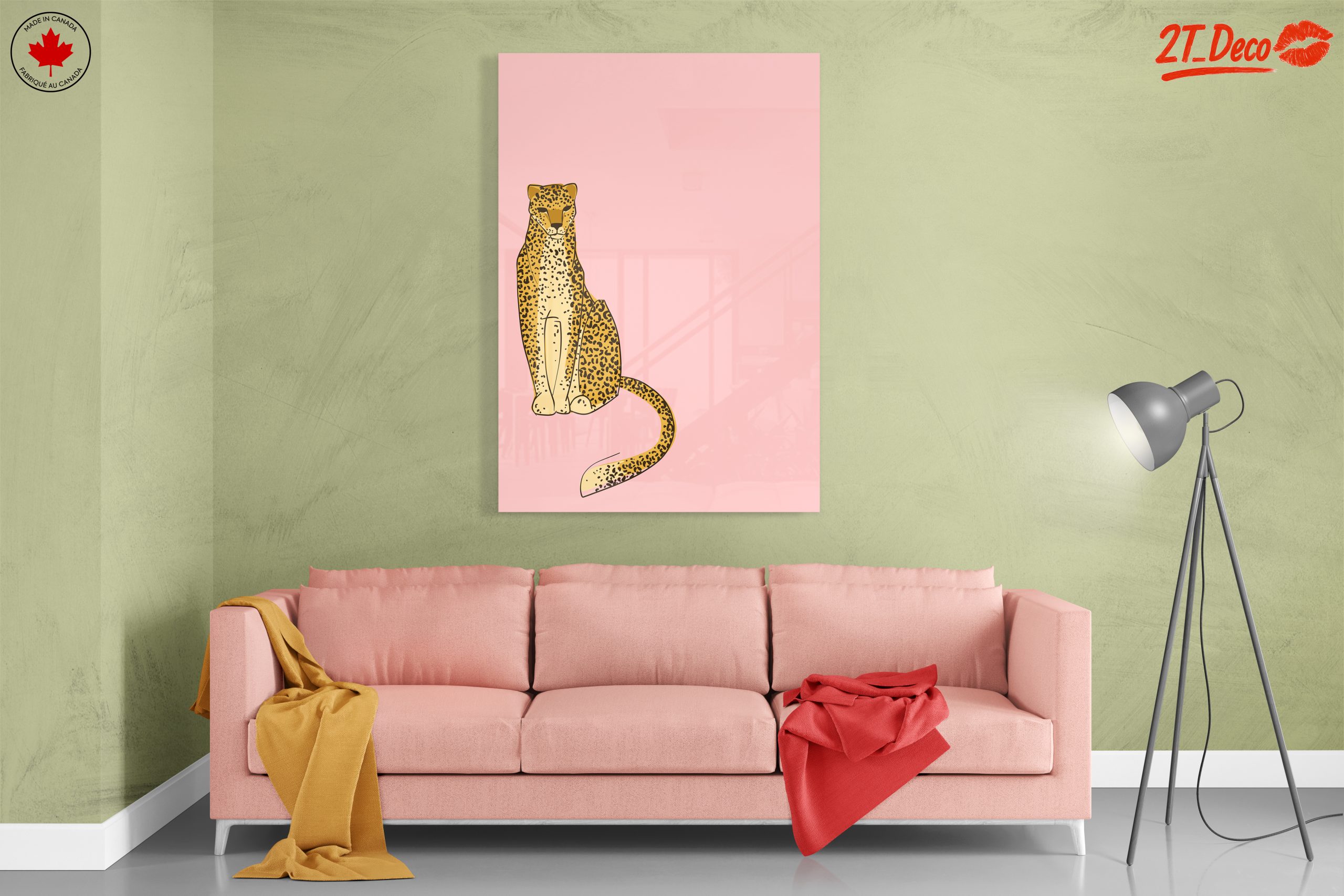 Stylized Leopard Illustration on Pink Background - Image 7
