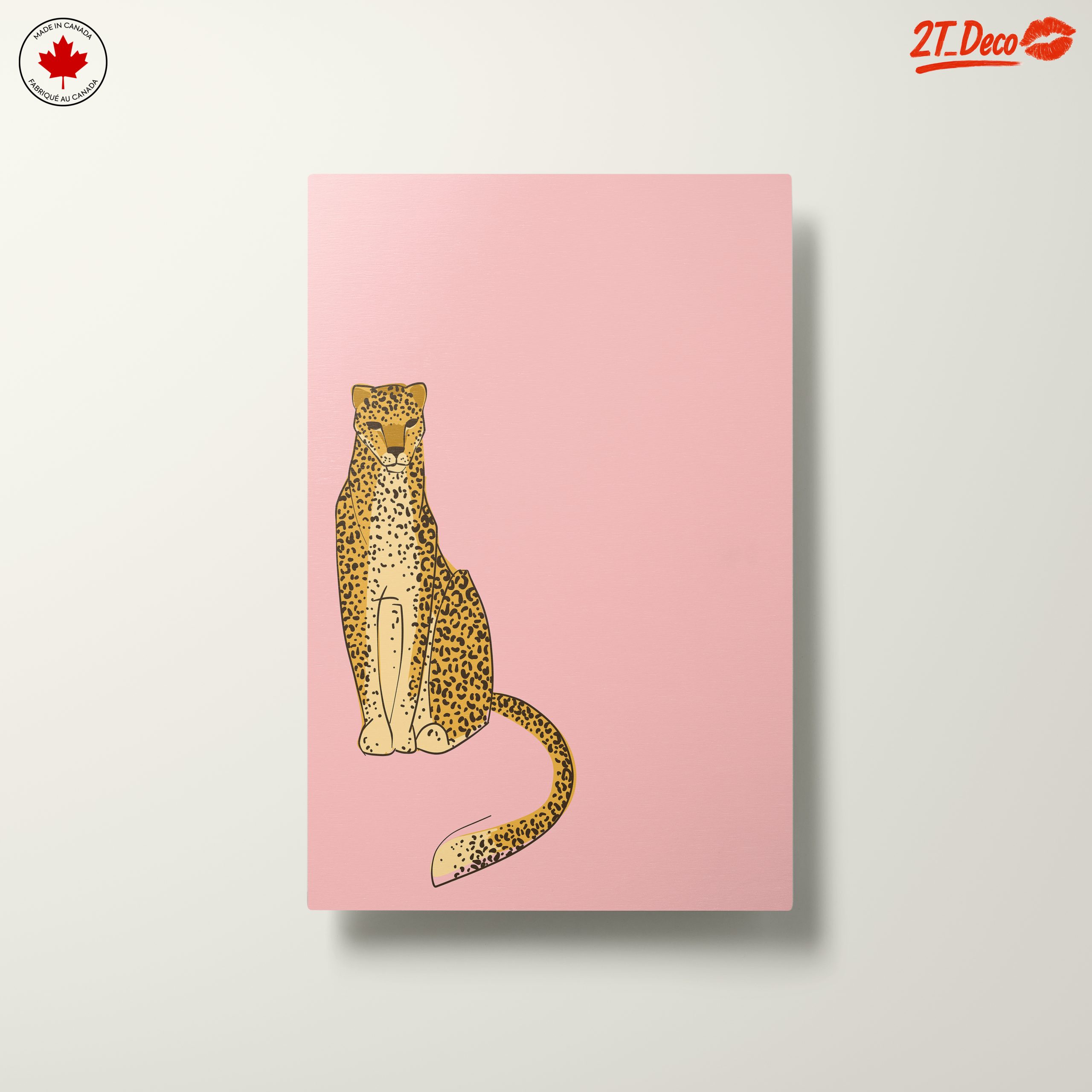 Stylized Leopard Illustration on Pink Background - Image 10