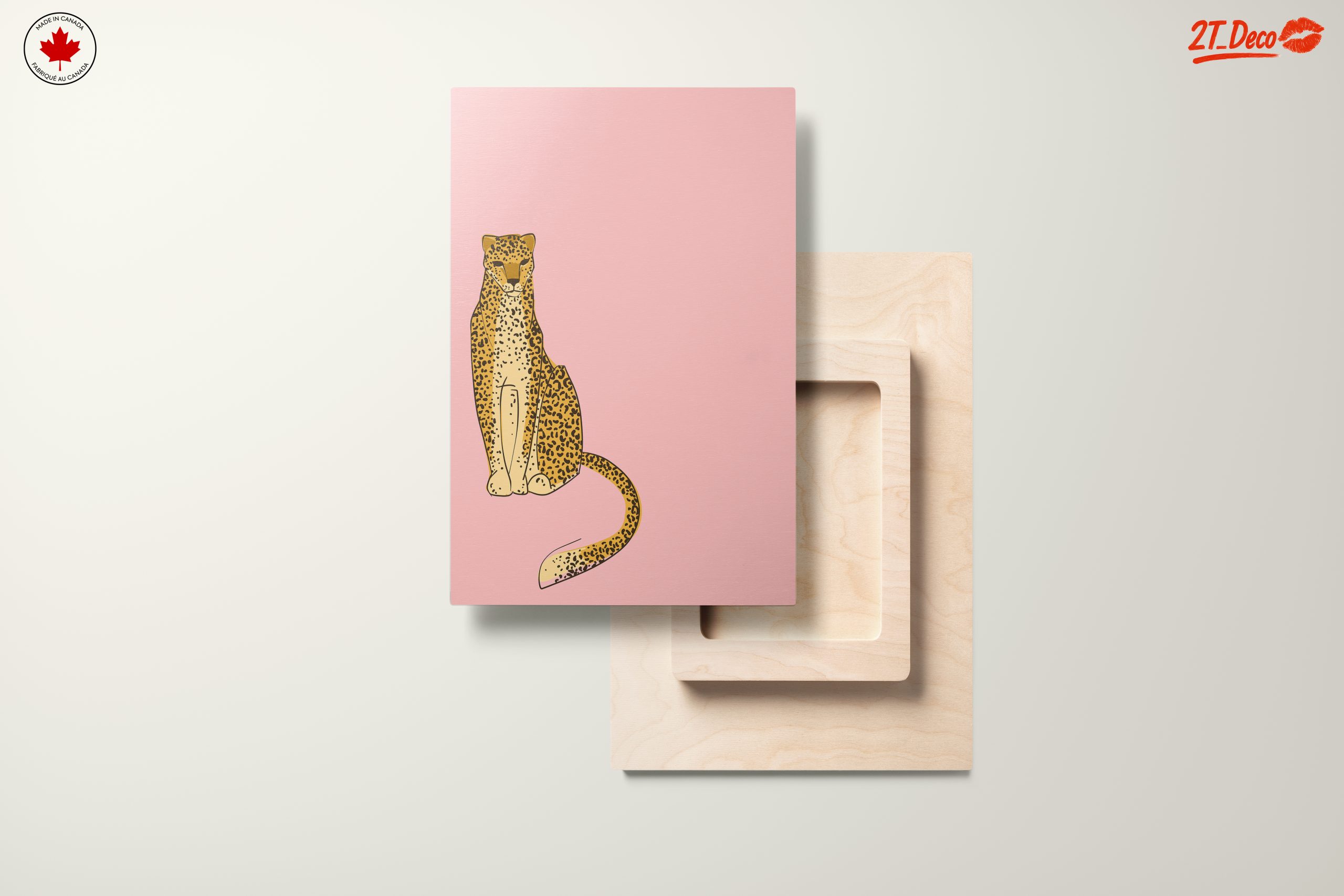 Stylized Leopard Illustration on Pink Background - Image 11