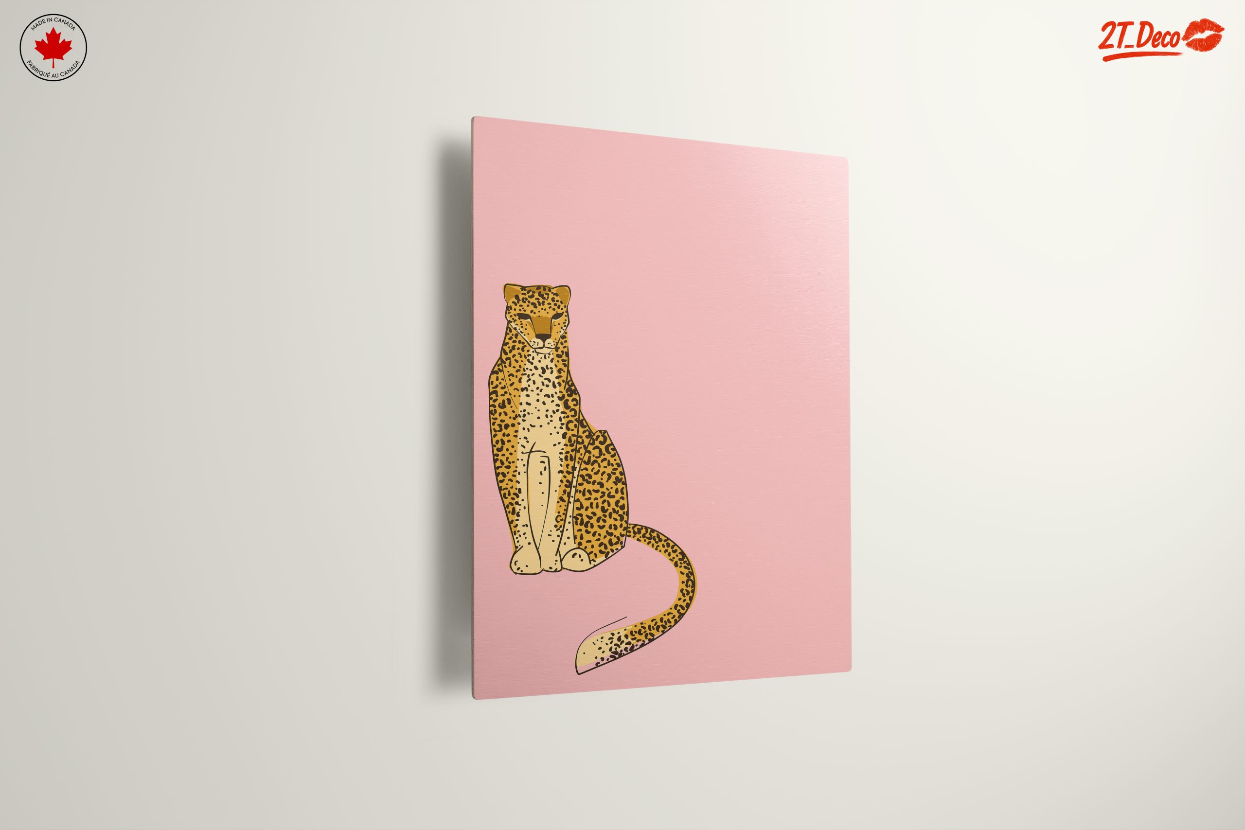 Stylized Leopard Illustration on Pink Background - Image 13