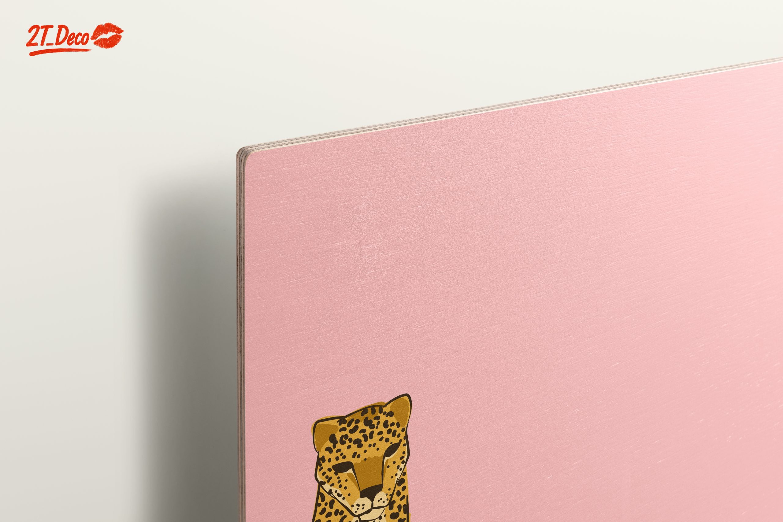 Stylized Leopard Illustration on Pink Background - Image 15