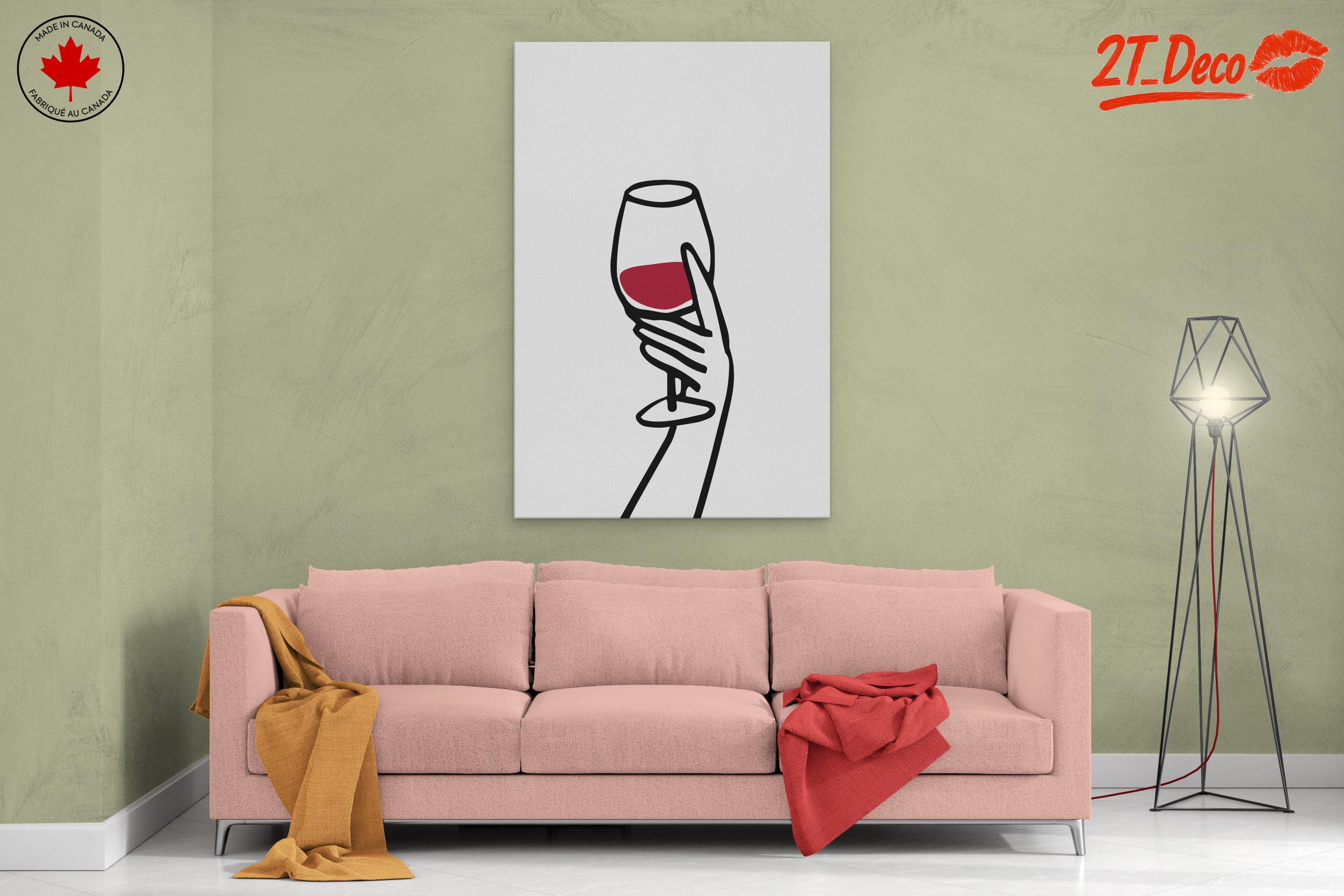 Stylized Hand Holding a Wine Glass Art - Image 2