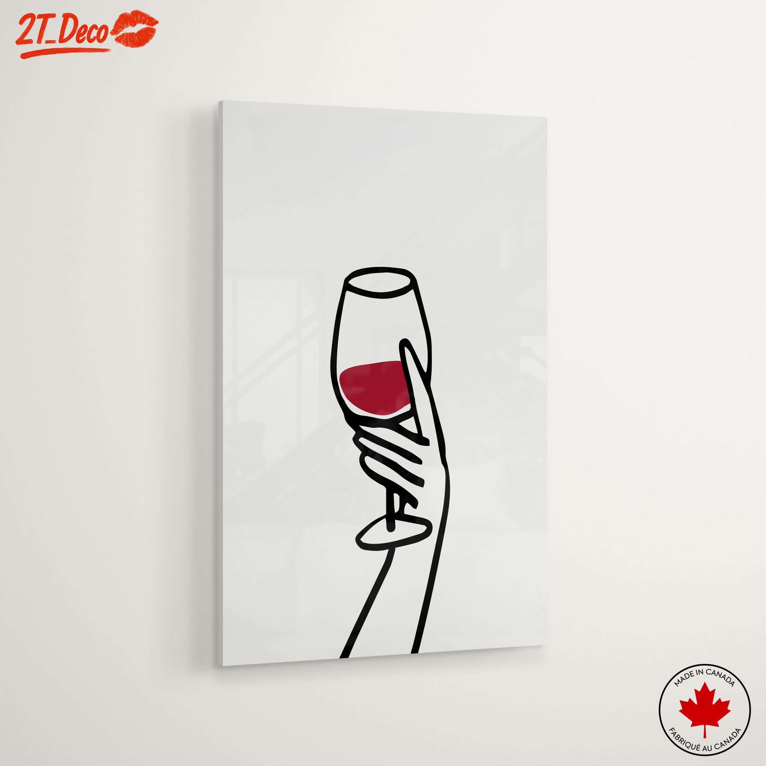 Stylized Hand Holding a Wine Glass Art - Image 6