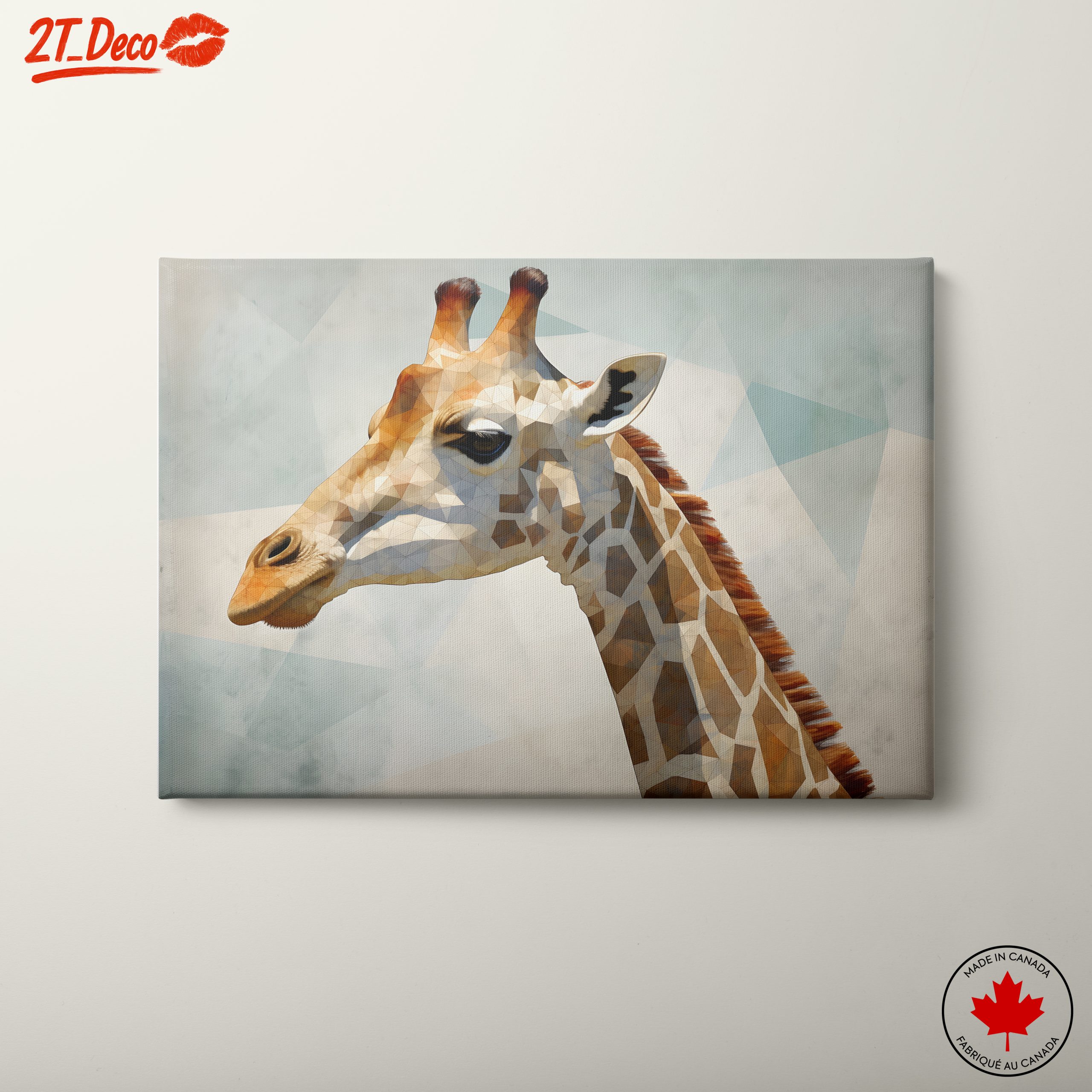 Geometric Giraffe Head Art
