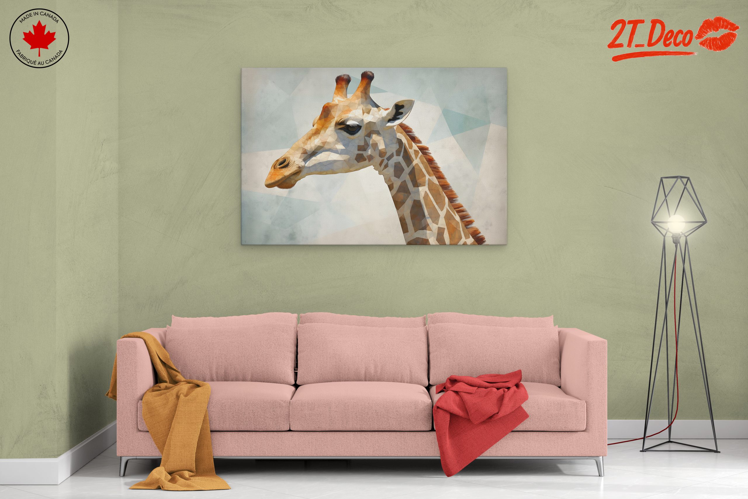Geometric Giraffe Head Art - Image 2