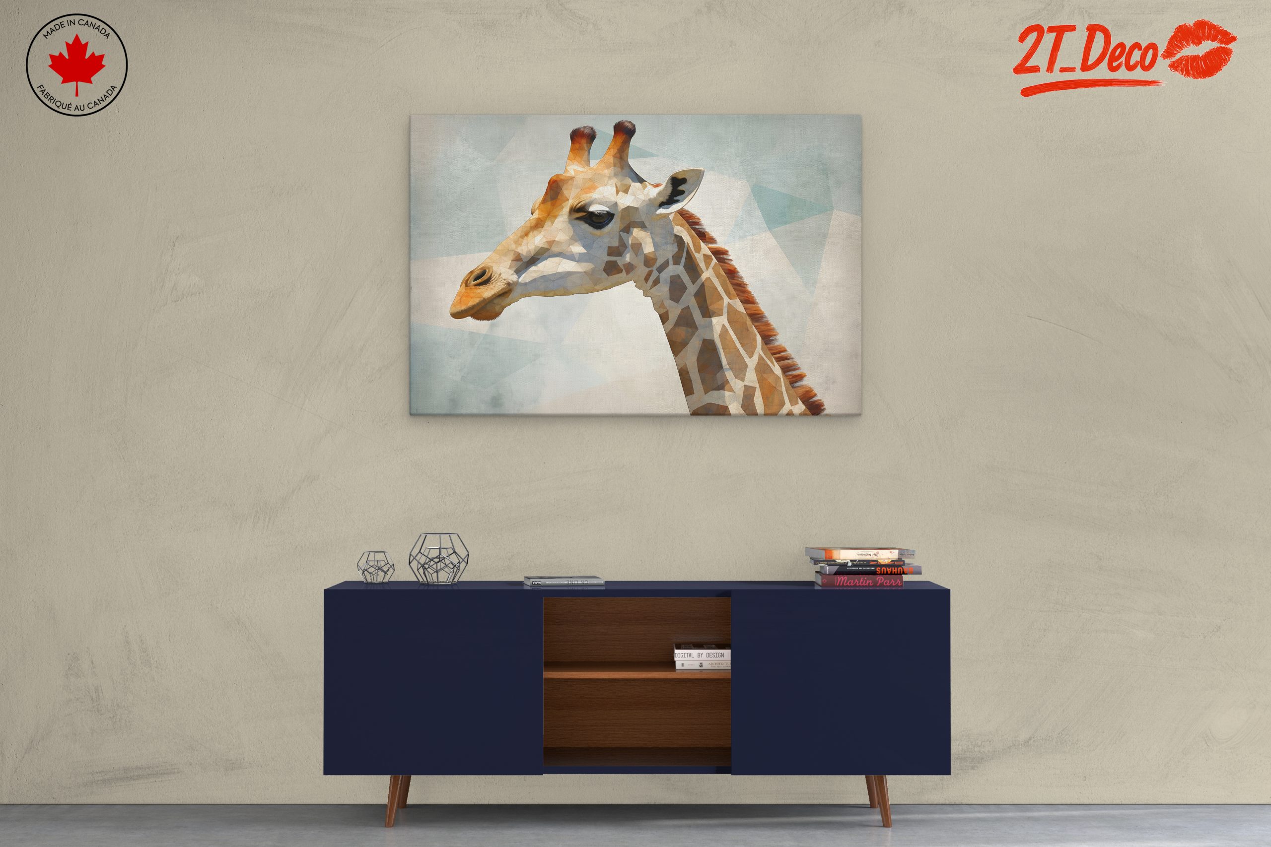 Geometric Giraffe Head Art - Image 3