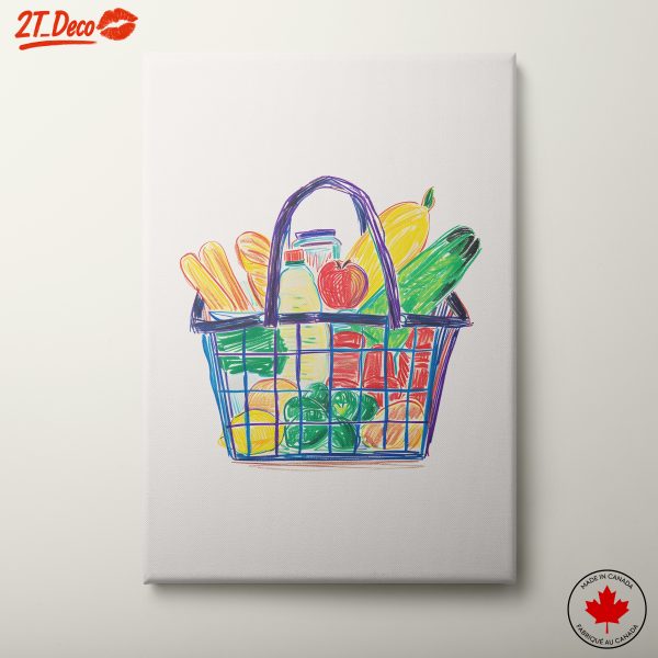 Colorful Abstract Food Basket Art