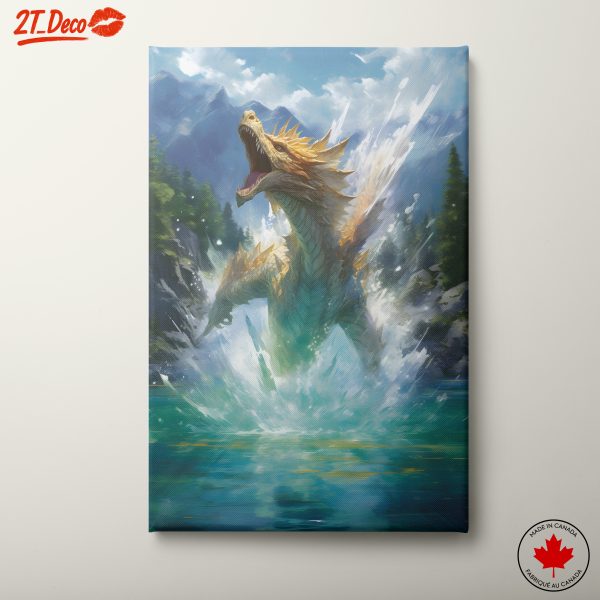 Majestic Dragon Emerging from Water