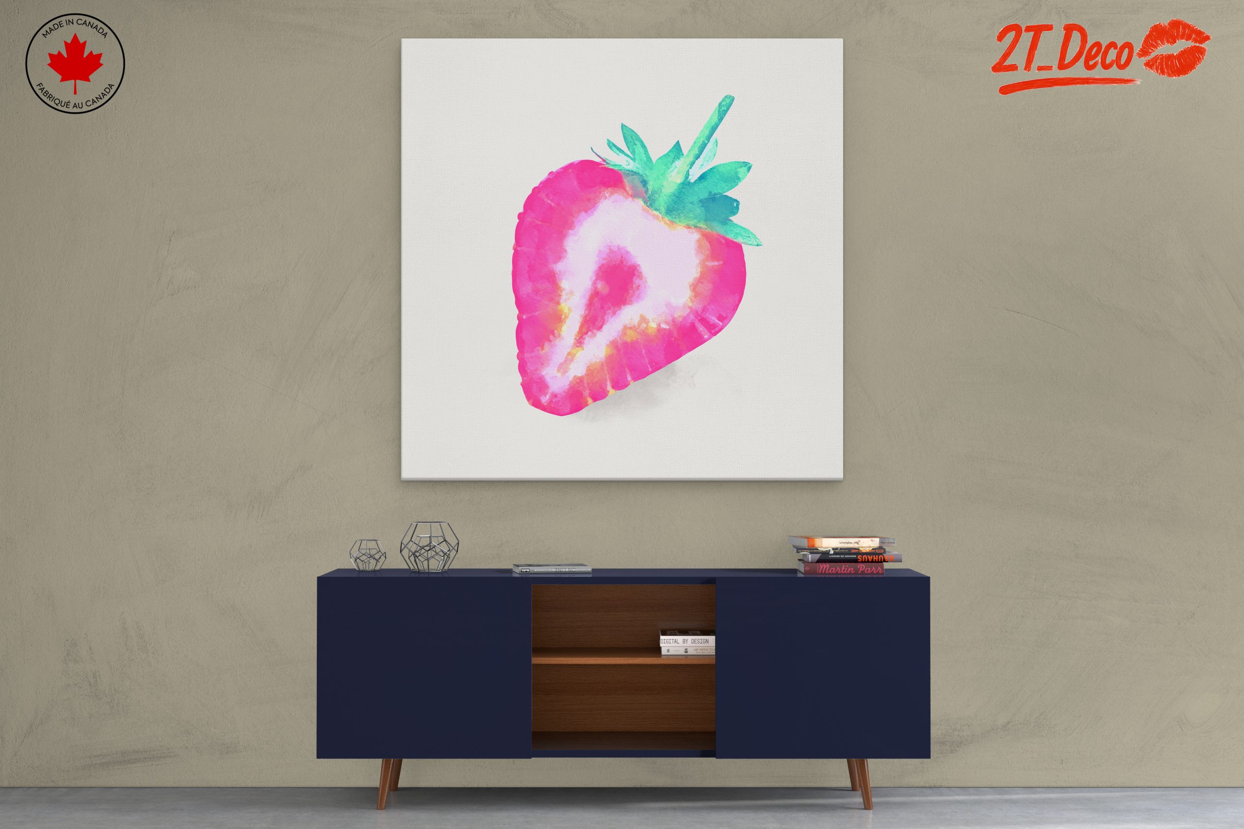 Vibrant Abstract Strawberry Art 2 - Image 3