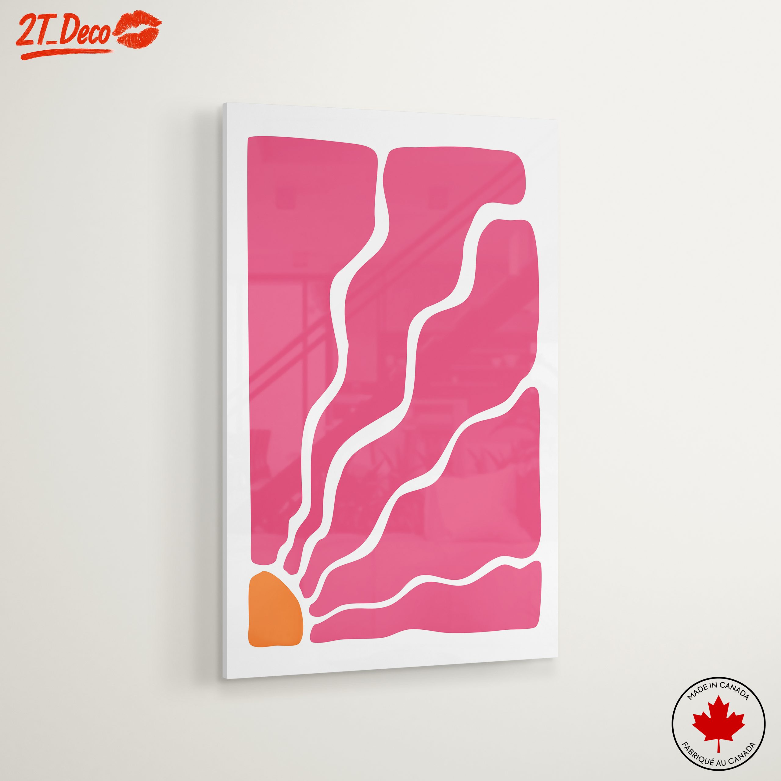 Vibrant Pink and Orange Abstract Design - Image 6
