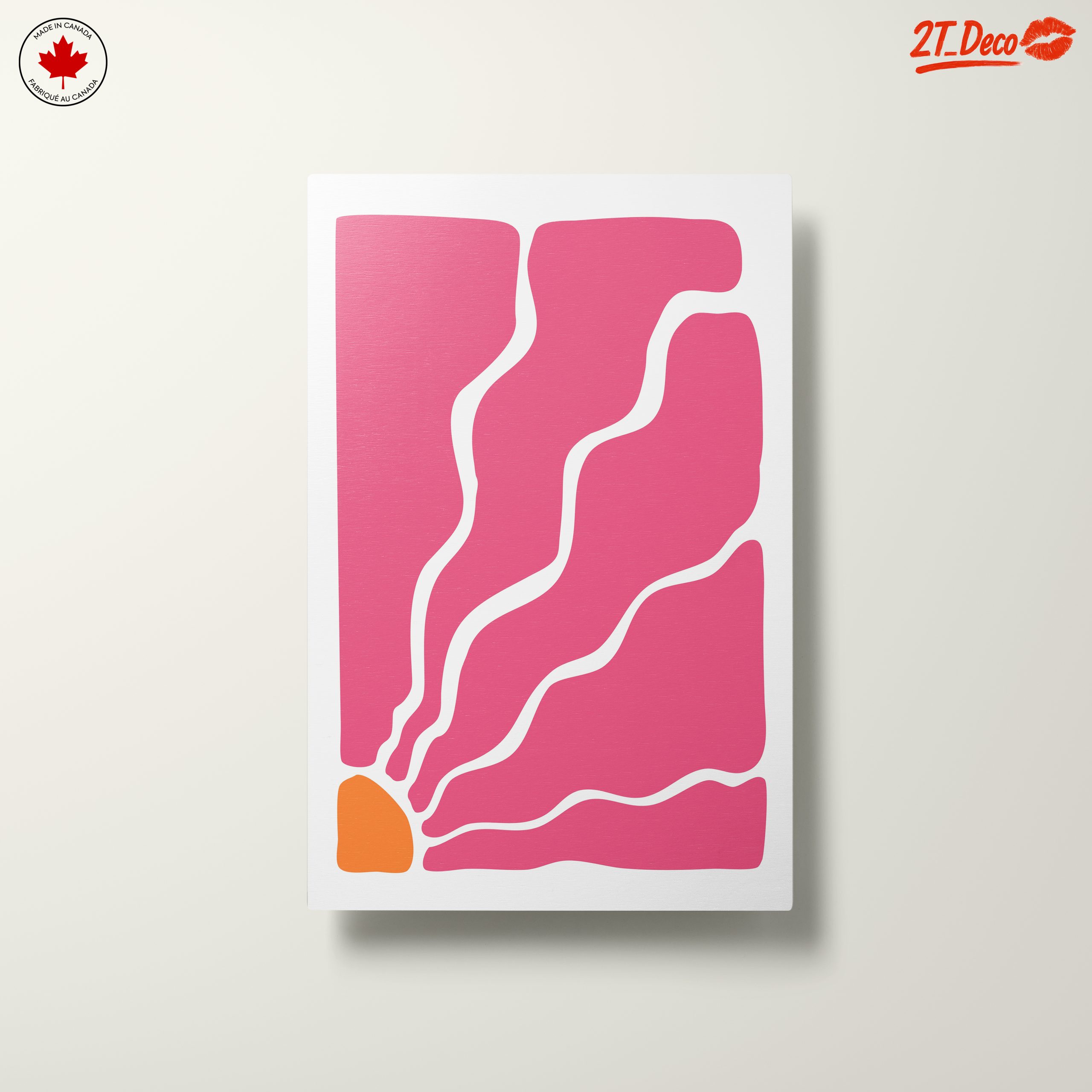 Vibrant Pink and Orange Abstract Design - Image 10