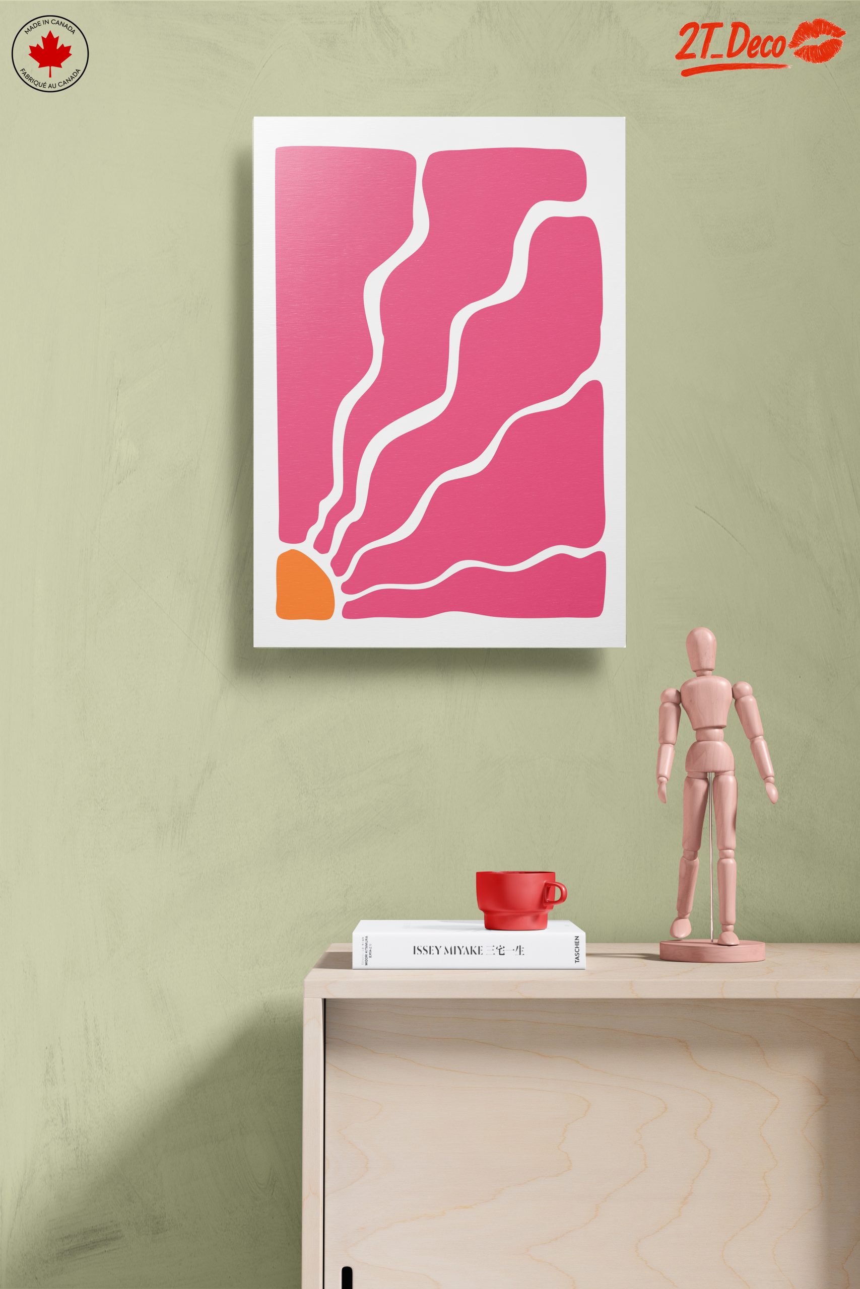 Vibrant Pink and Orange Abstract Design - Image 14