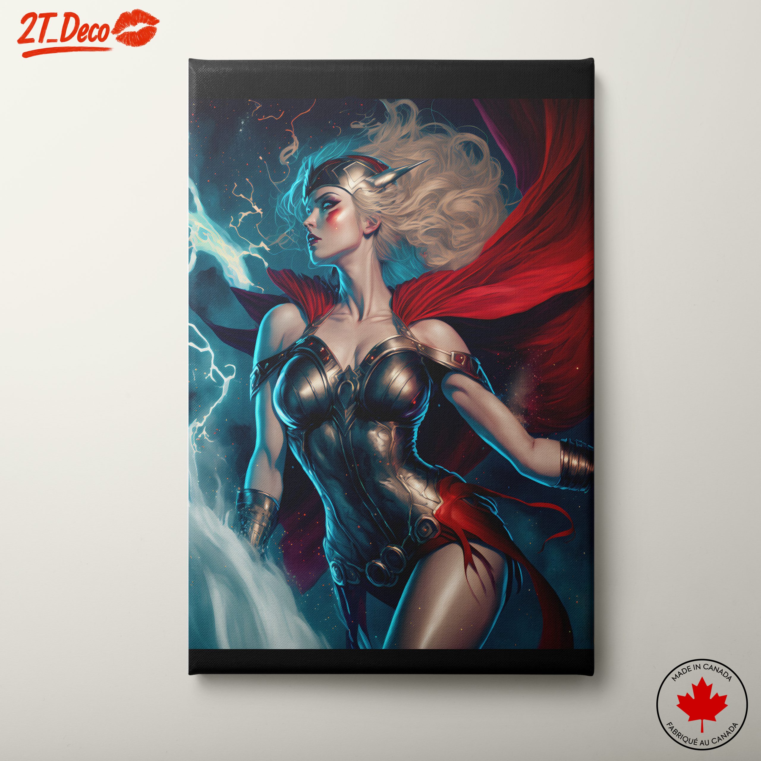 Vibrant Contemporary Character Artwork with Lightning
