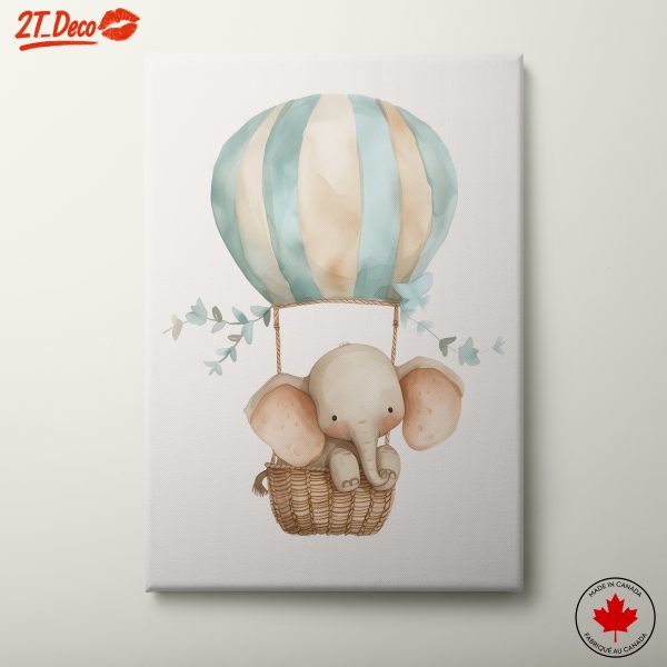 Adorable Elephant in a Hot Air Balloon