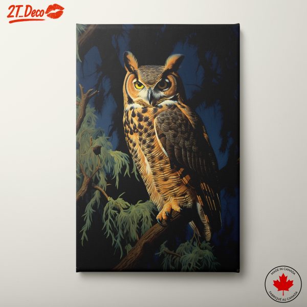Majestic Owl Artwork on Branch