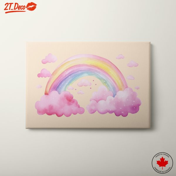 Whimsical Rainbow and Cloud Art