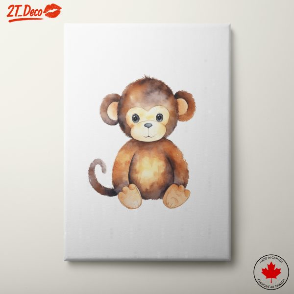 Adorable Monkey Watercolor Art