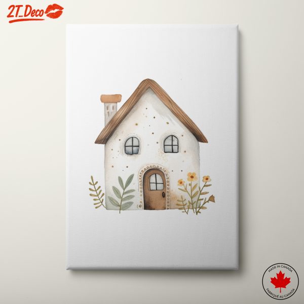 Charming House Illustration Surrounded by Plants