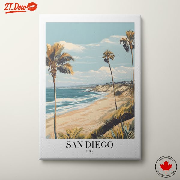 Stylized Coastal View of San Diego