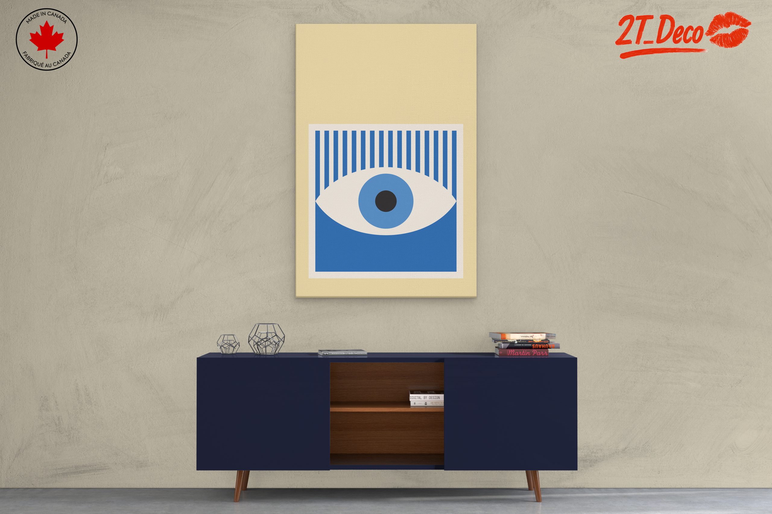 Stylized Blue Eye Abstract Art - Image 3
