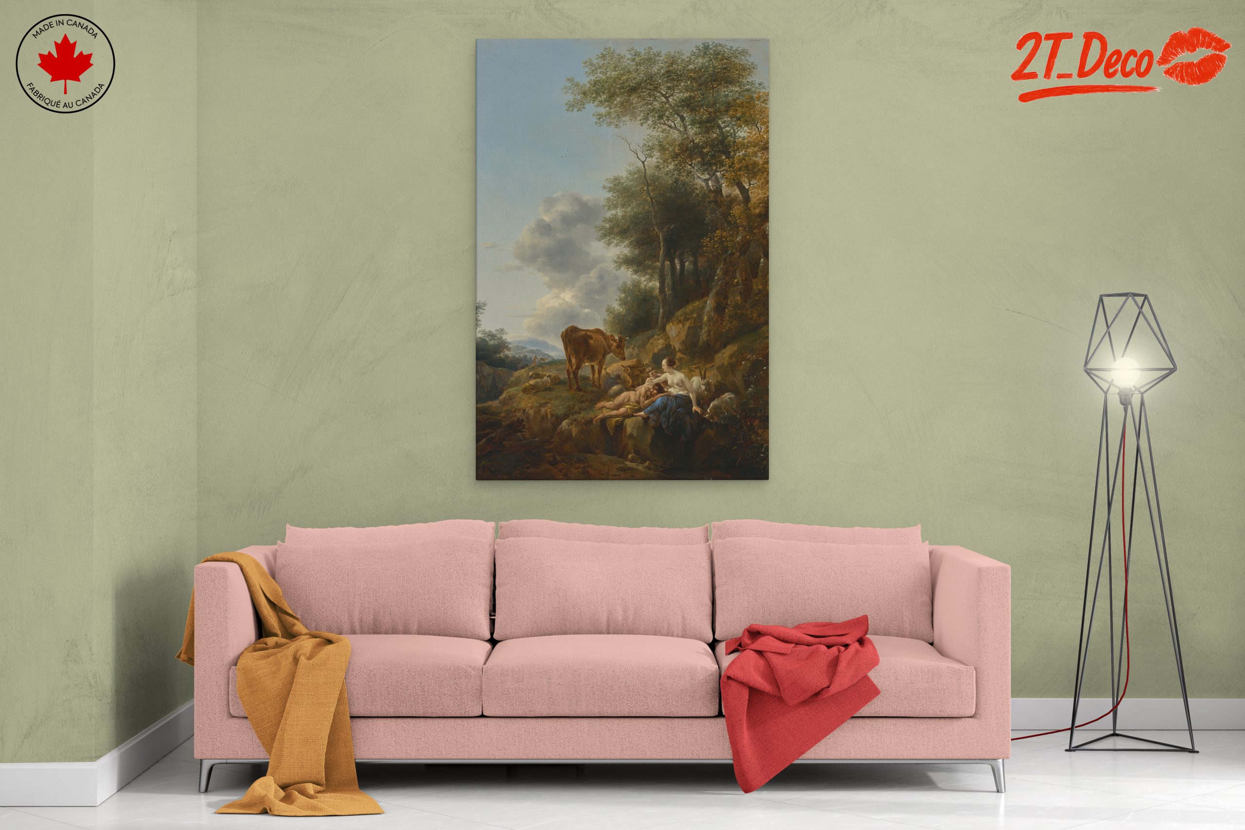 Serene Fantasy Landscape with Figures and Animals - Image 2
