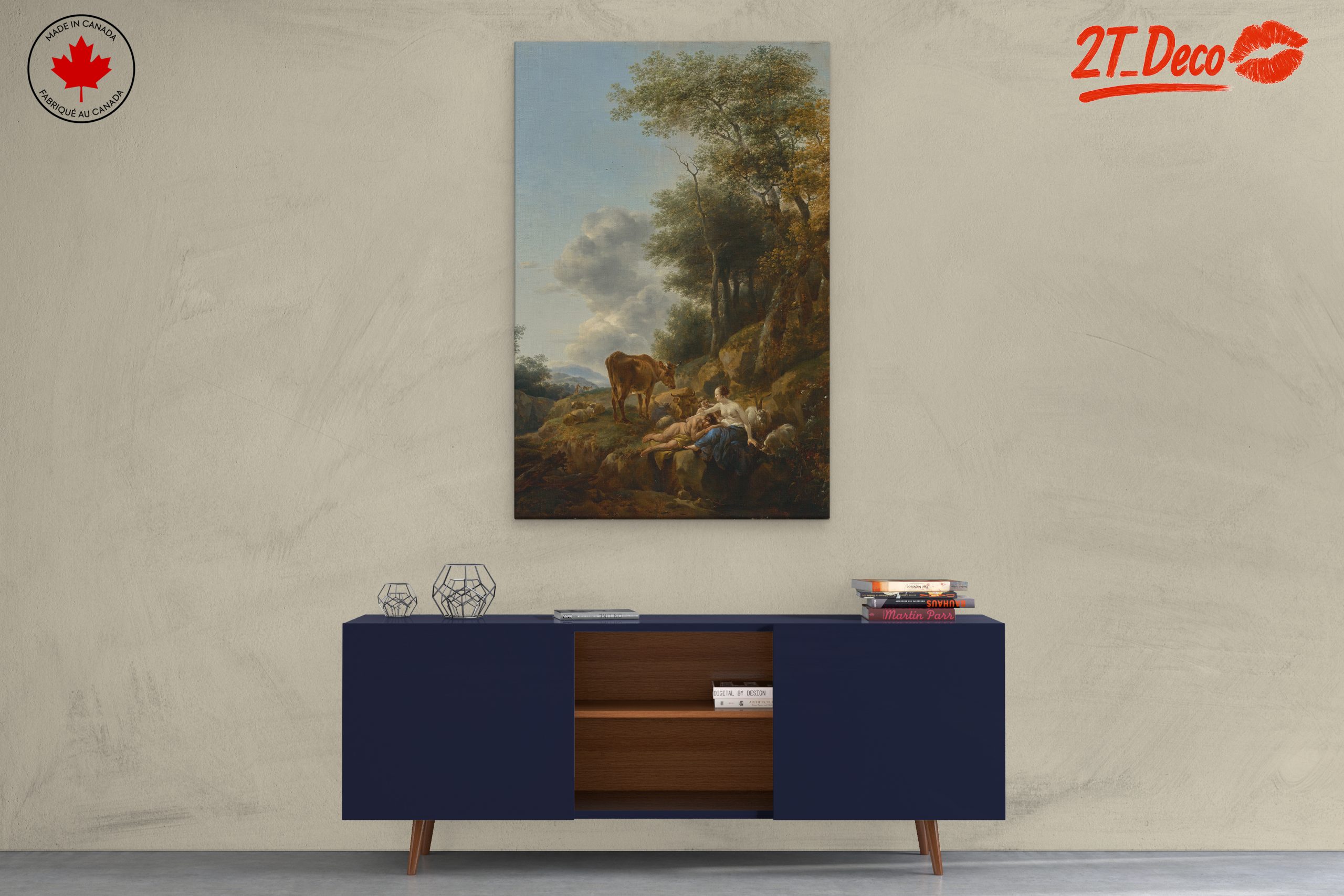 Serene Fantasy Landscape with Figures and Animals - Image 3
