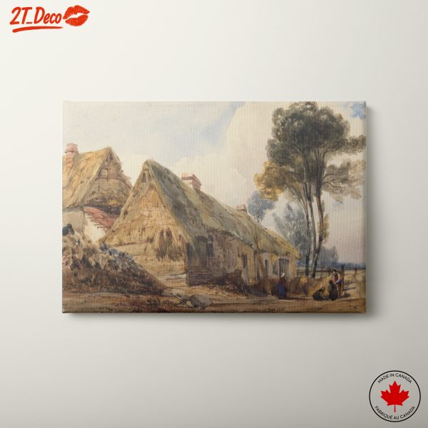 Rustic Countryside Scene with Cottages