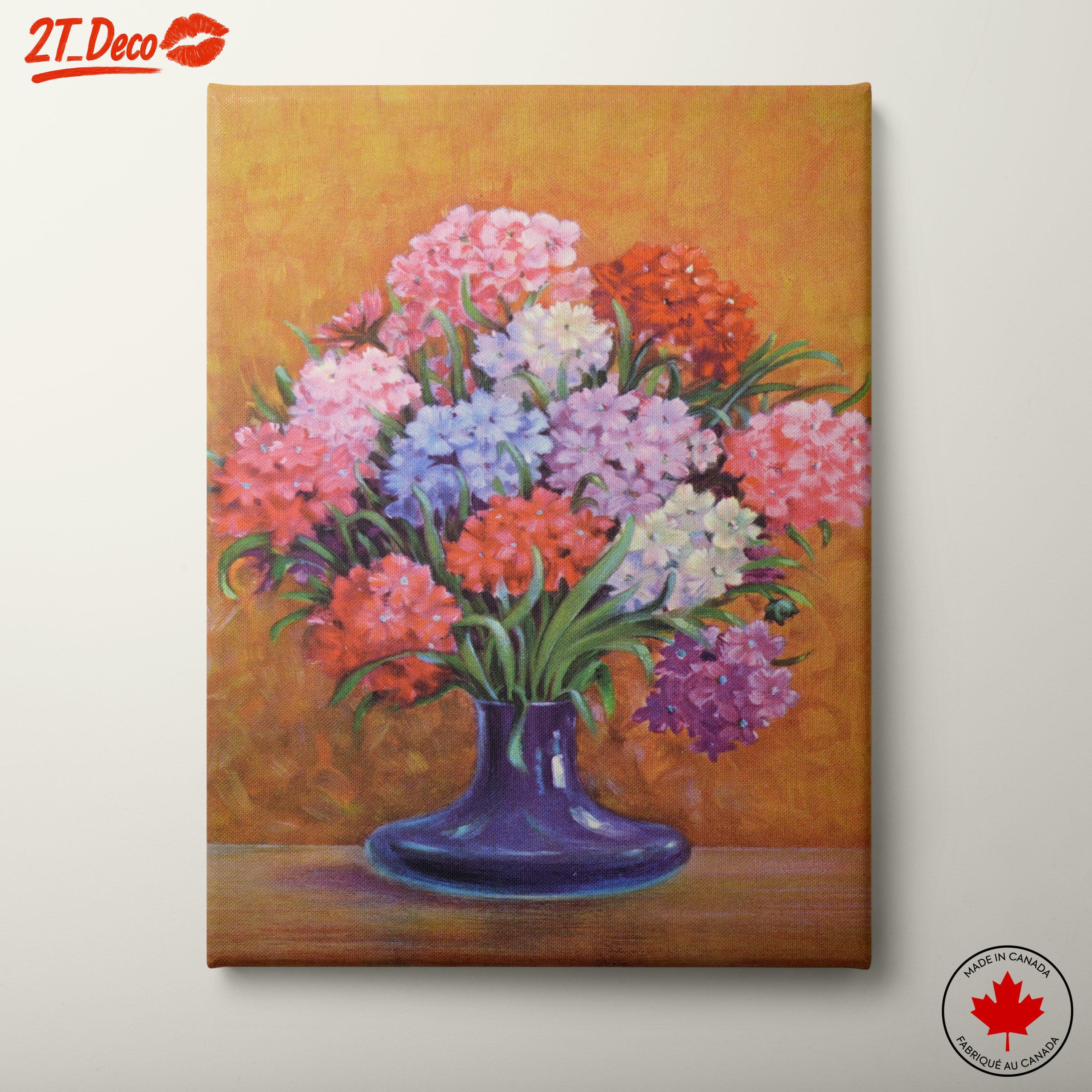 Vibrant Floral Arrangement in Purple Vase