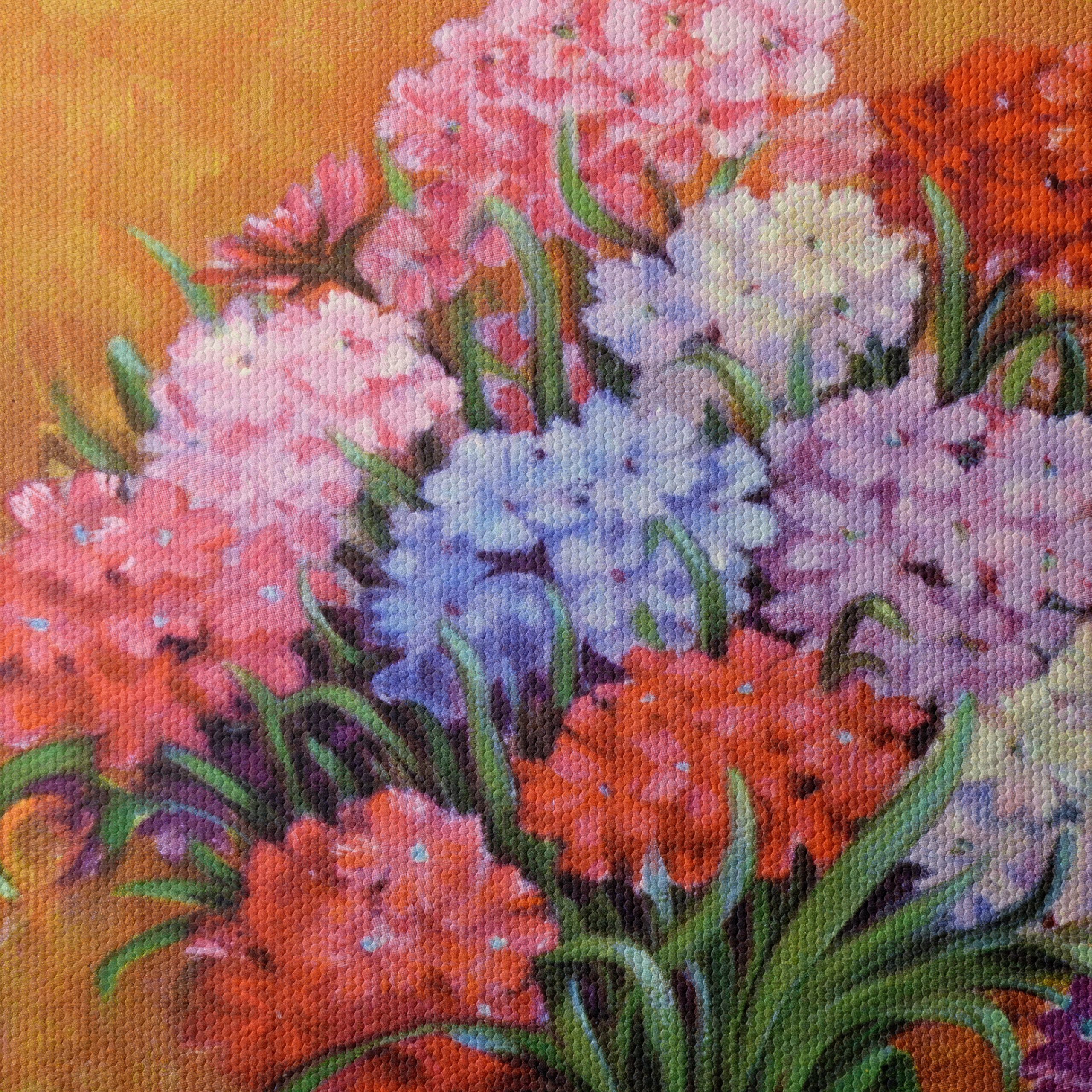 Vibrant Floral Arrangement in Purple Vase - Image 4