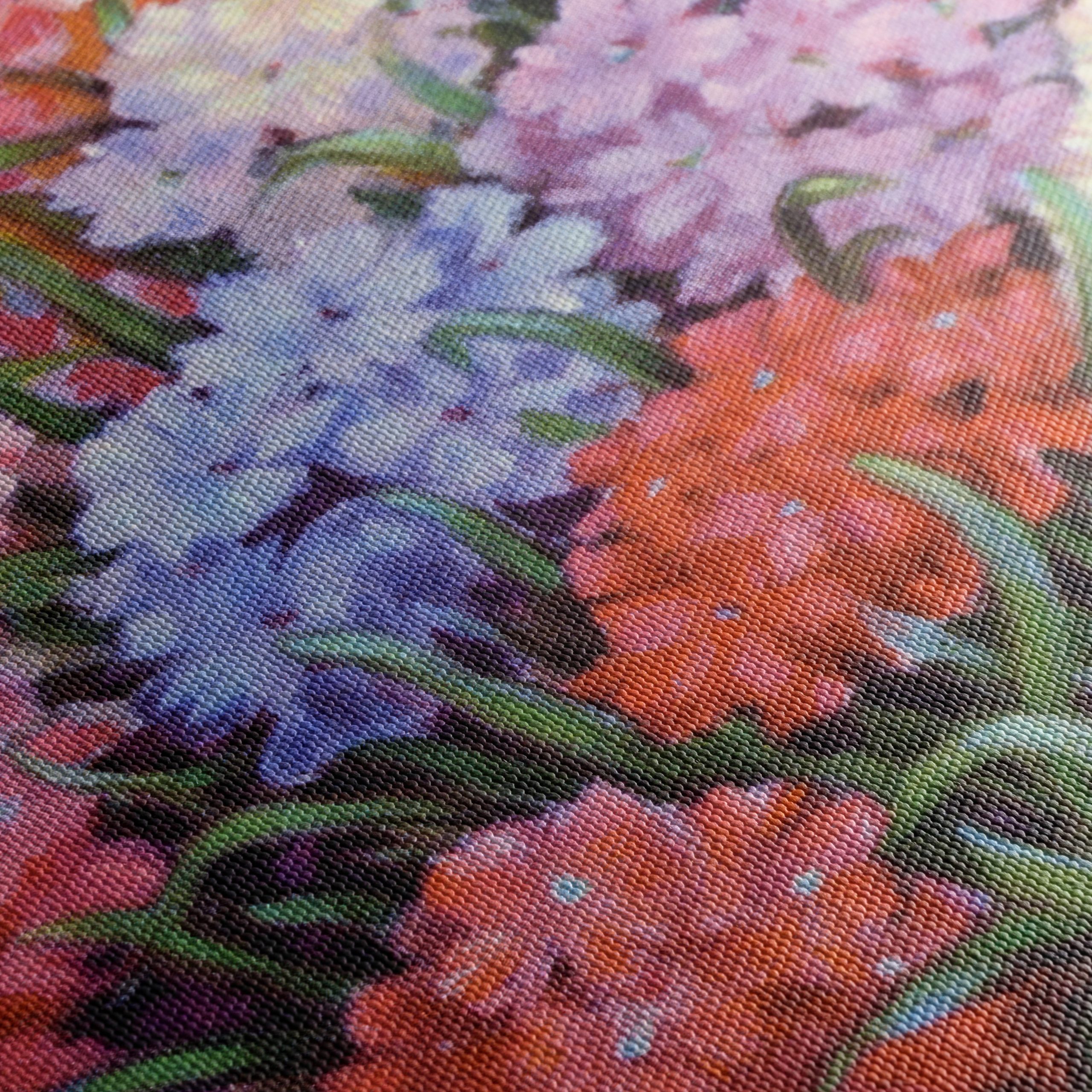 Vibrant Floral Arrangement in Purple Vase - Image 5