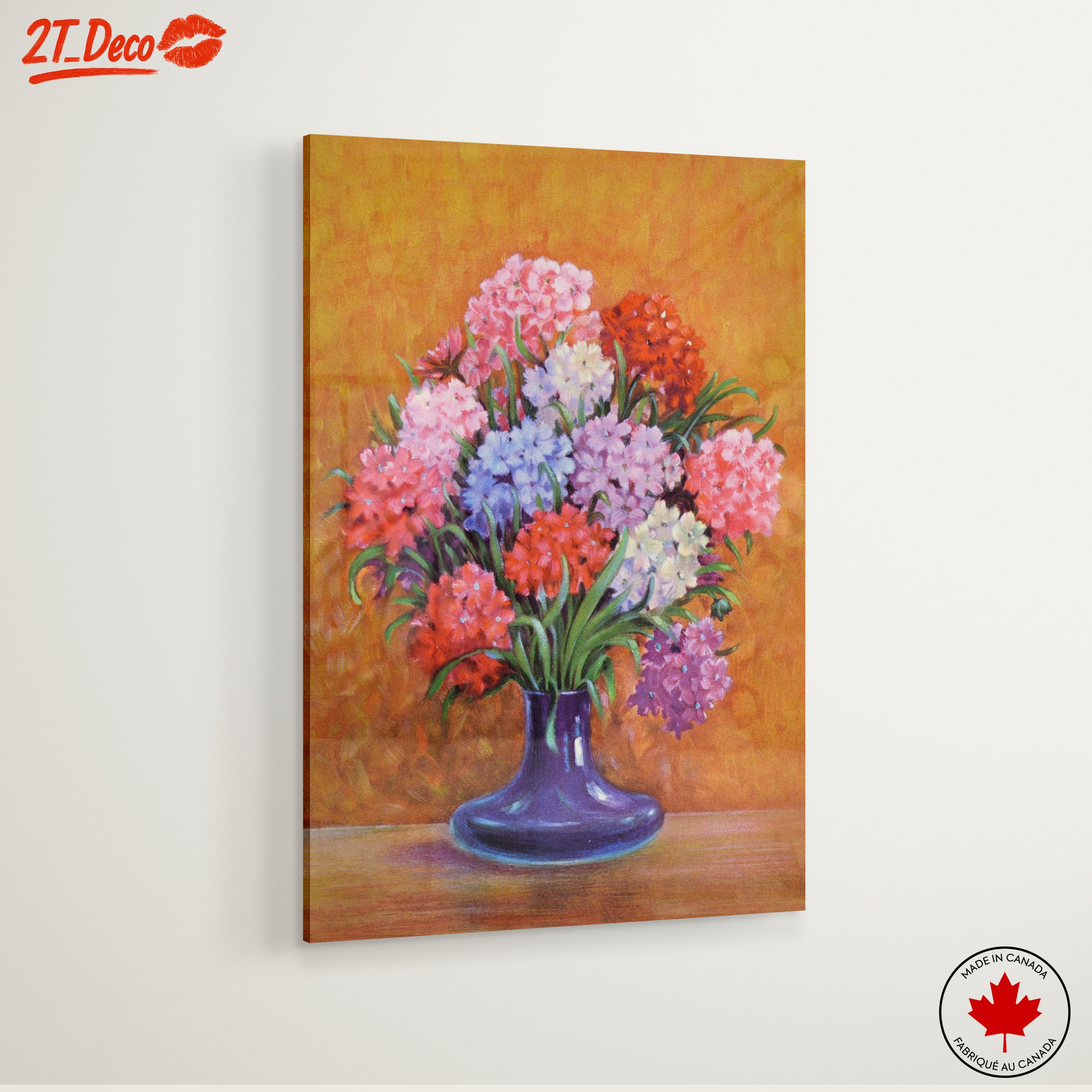 Vibrant Floral Arrangement in Purple Vase - Image 6